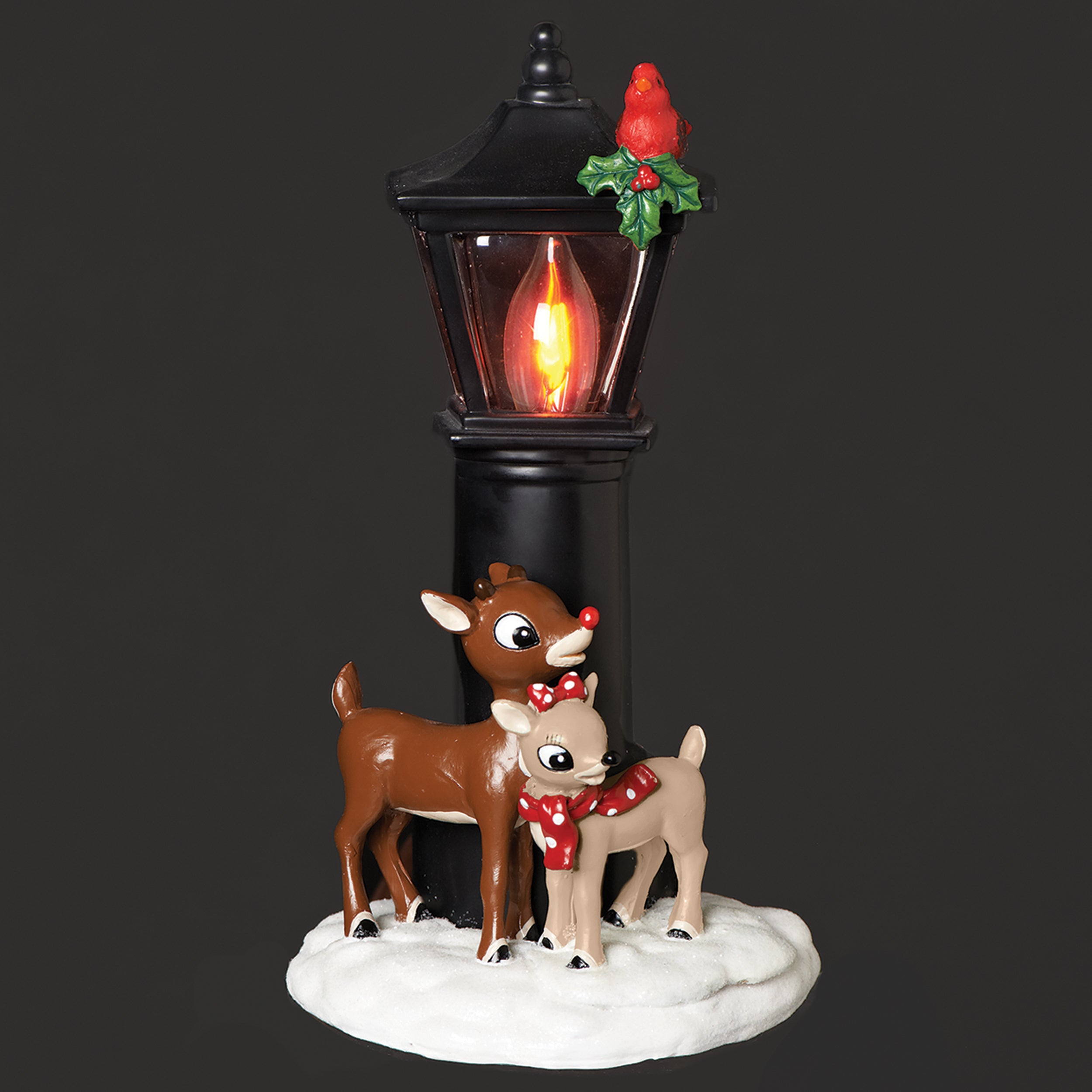 Rudolph & Clarice Under Flickering Lamppost Night-Light