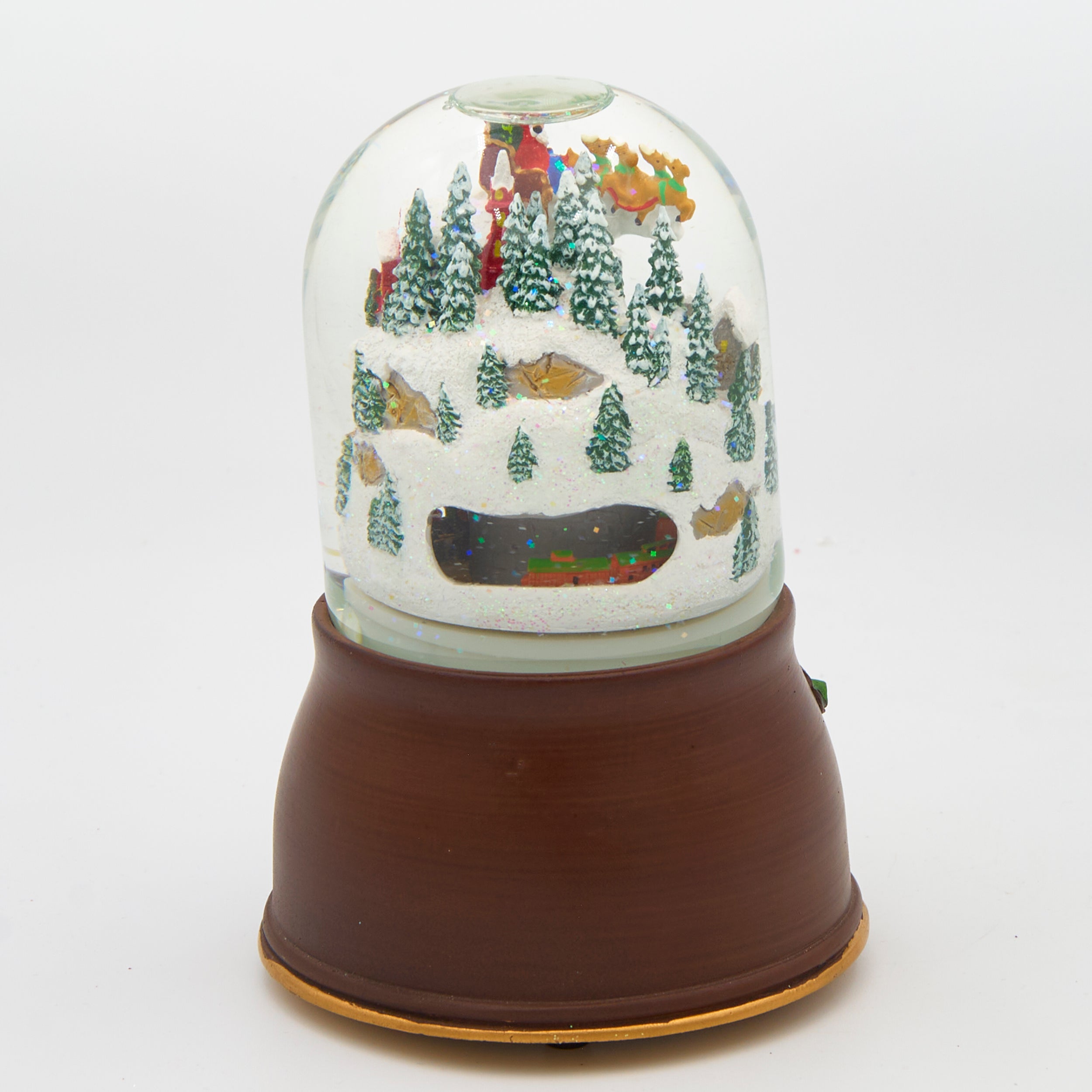 Glitterdome Musical Village & Rotating Train with Santa Bullet – "Up on the House Top" Tune