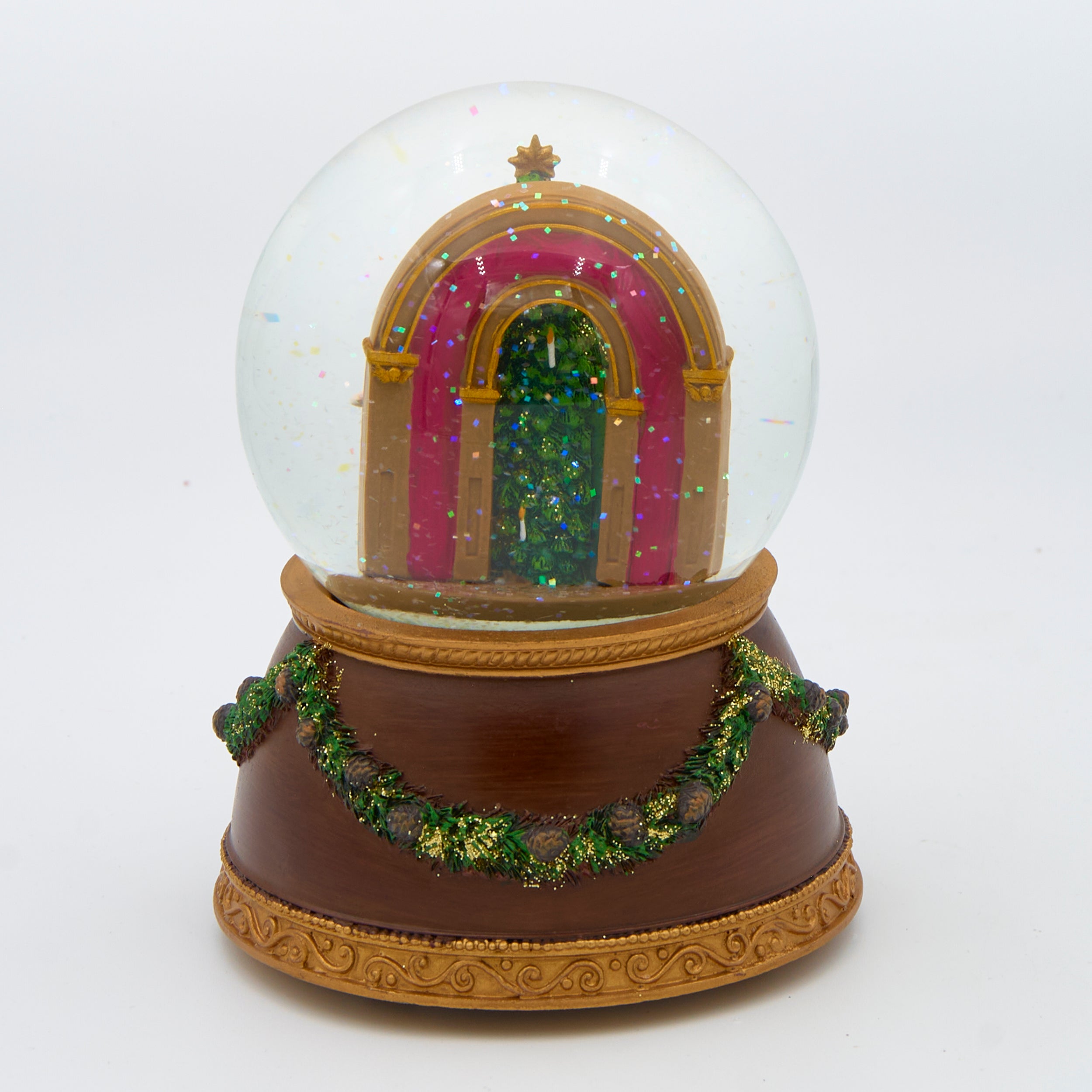 Glitterdome Musical Nutcracker with Wood Base – "The Nutcracker Suite" Tune