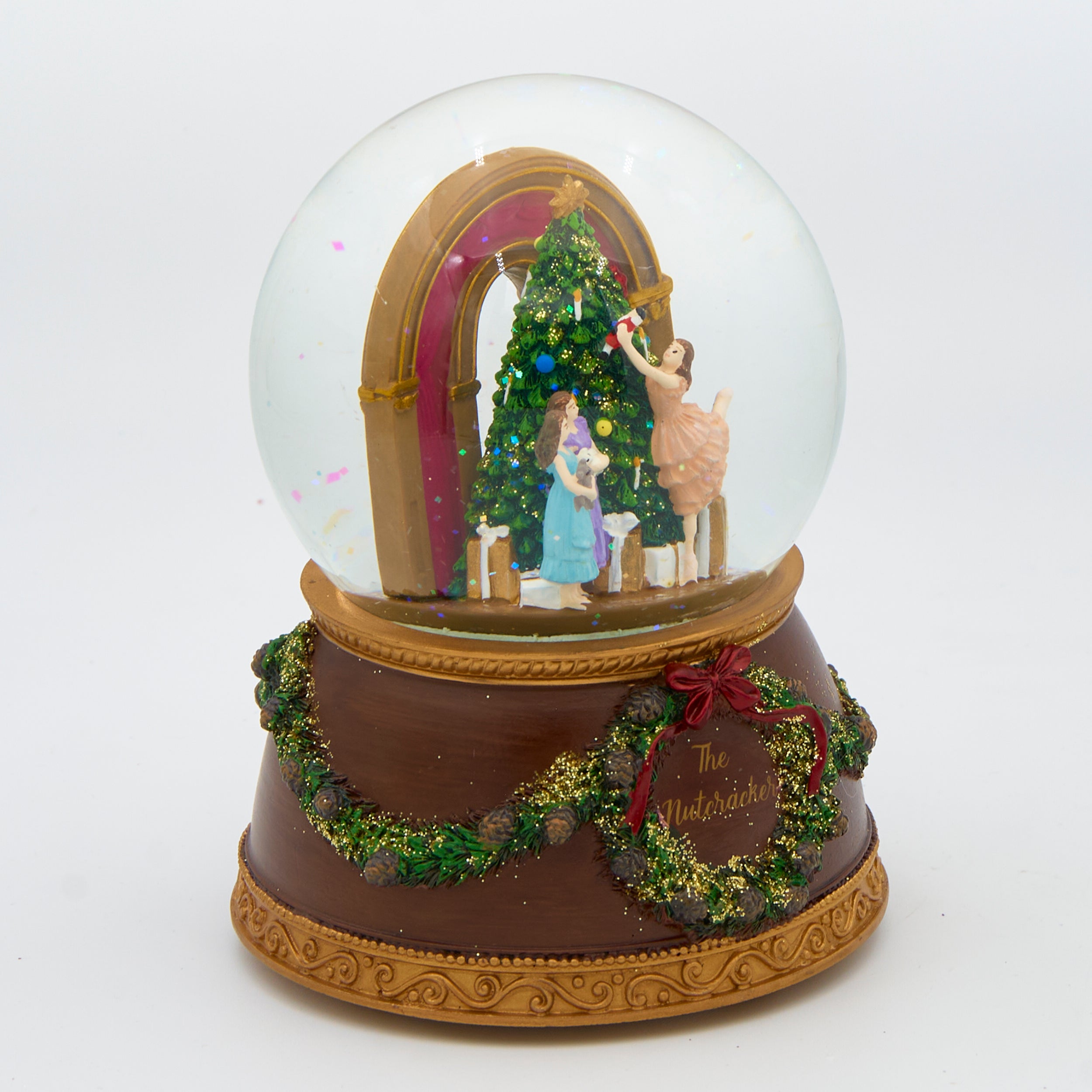 Glitterdome Musical Nutcracker with Wood Base – "The Nutcracker Suite" Tune