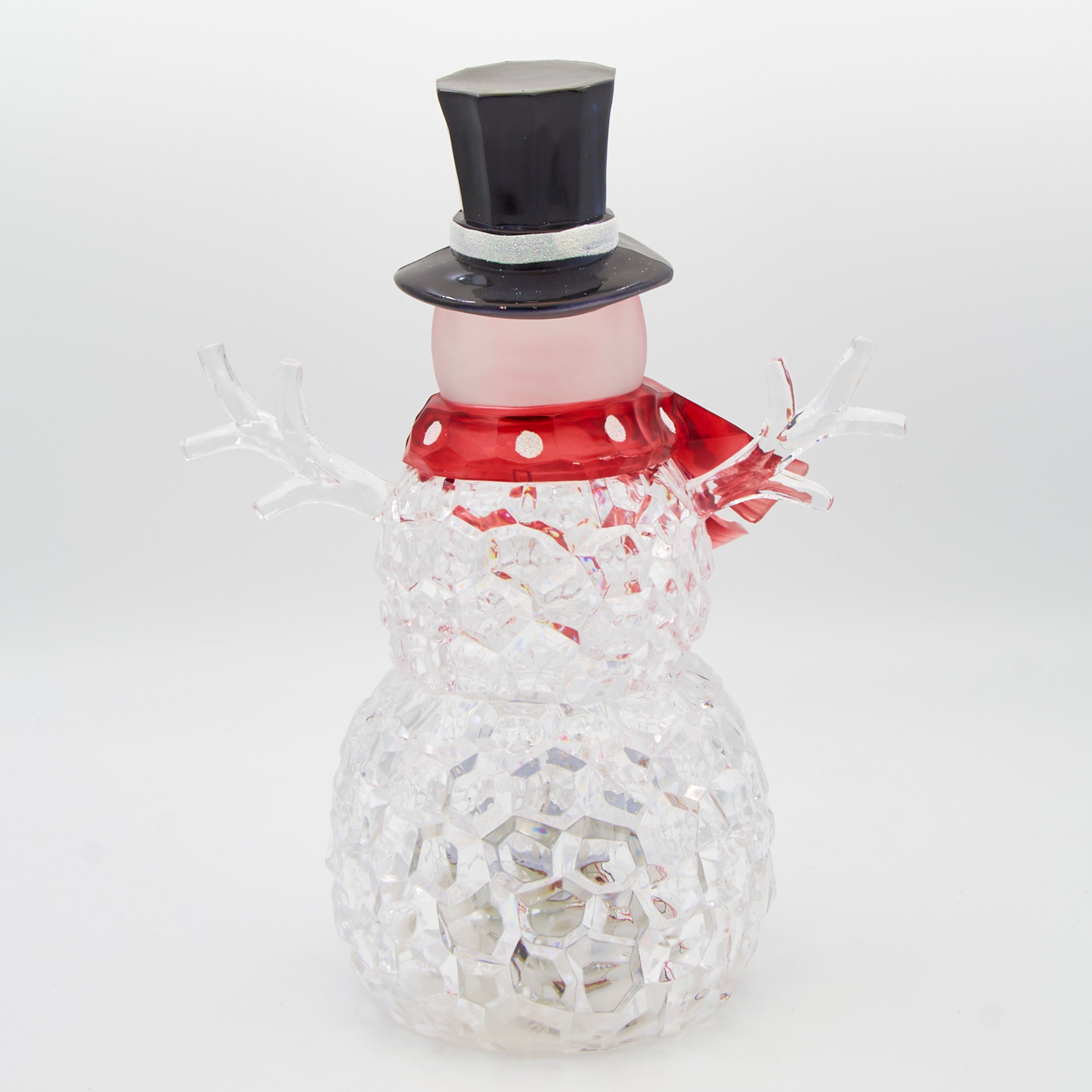 Lighted Snowman Figure with Multicolor Rotating Lights