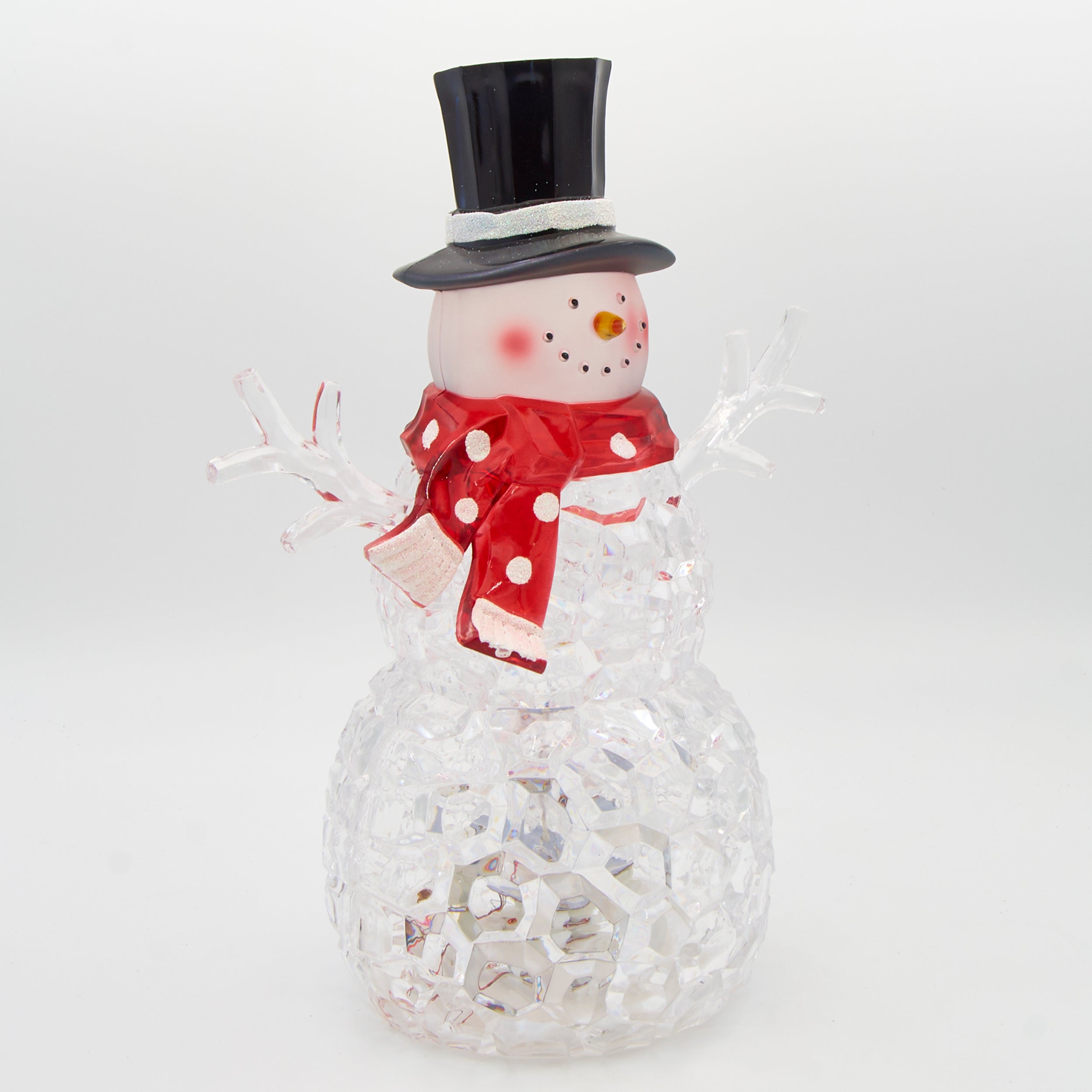 Lighted Snowman Figure with Multicolor Rotating Lights