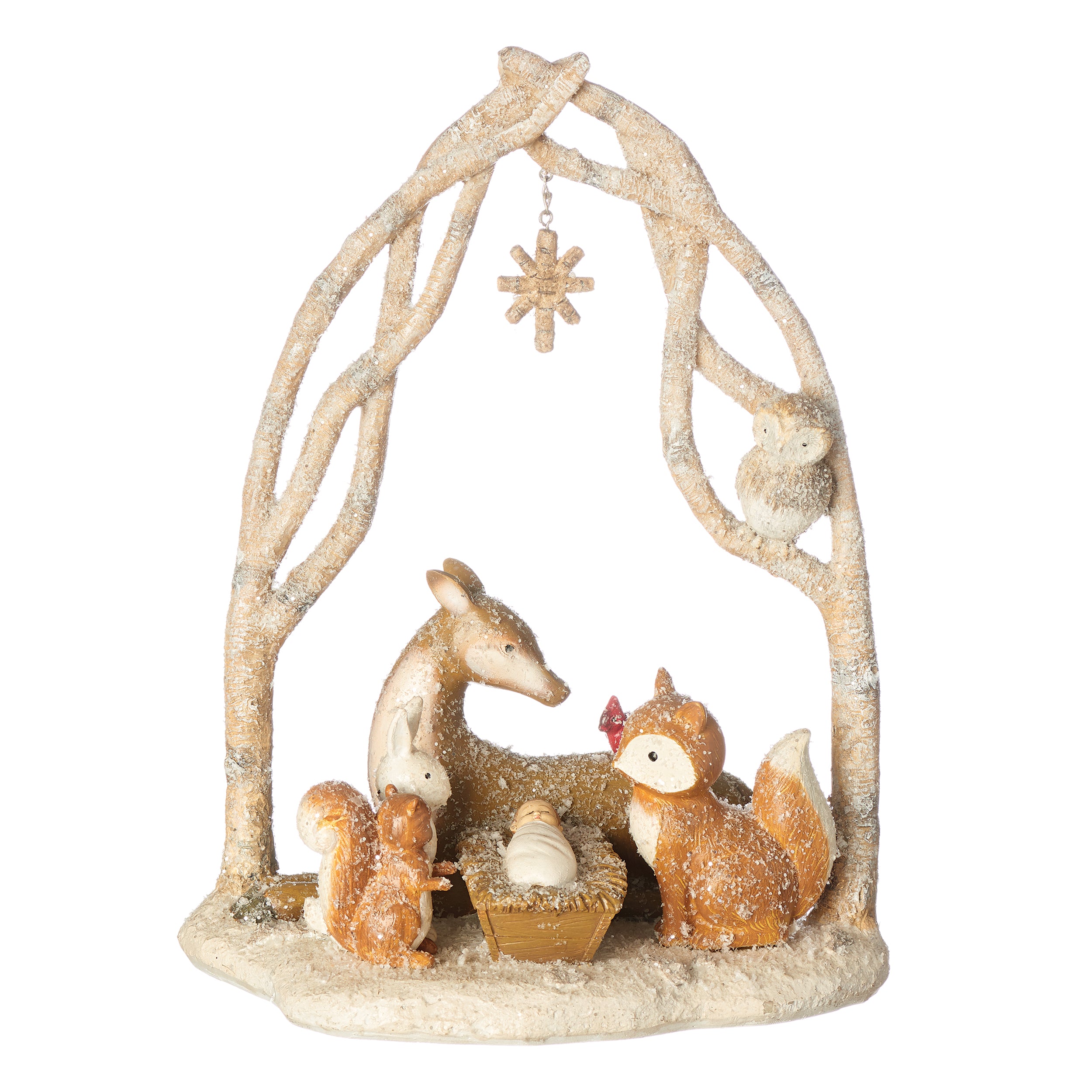 Animal Nativity with Arch & Star Birch Branch Figure