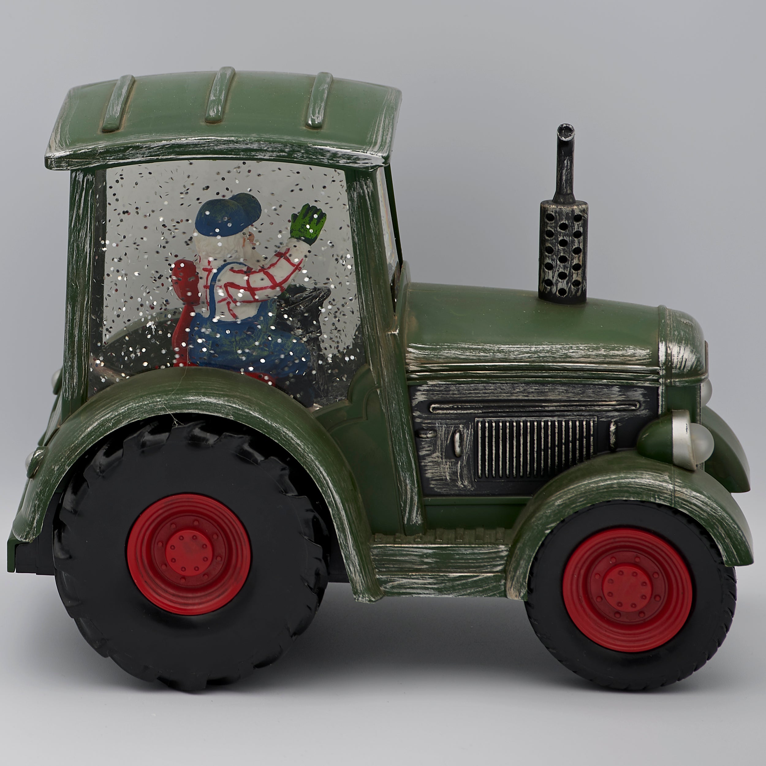 Confetti Lites Lighted Swirl Tractor with Farmer Santa