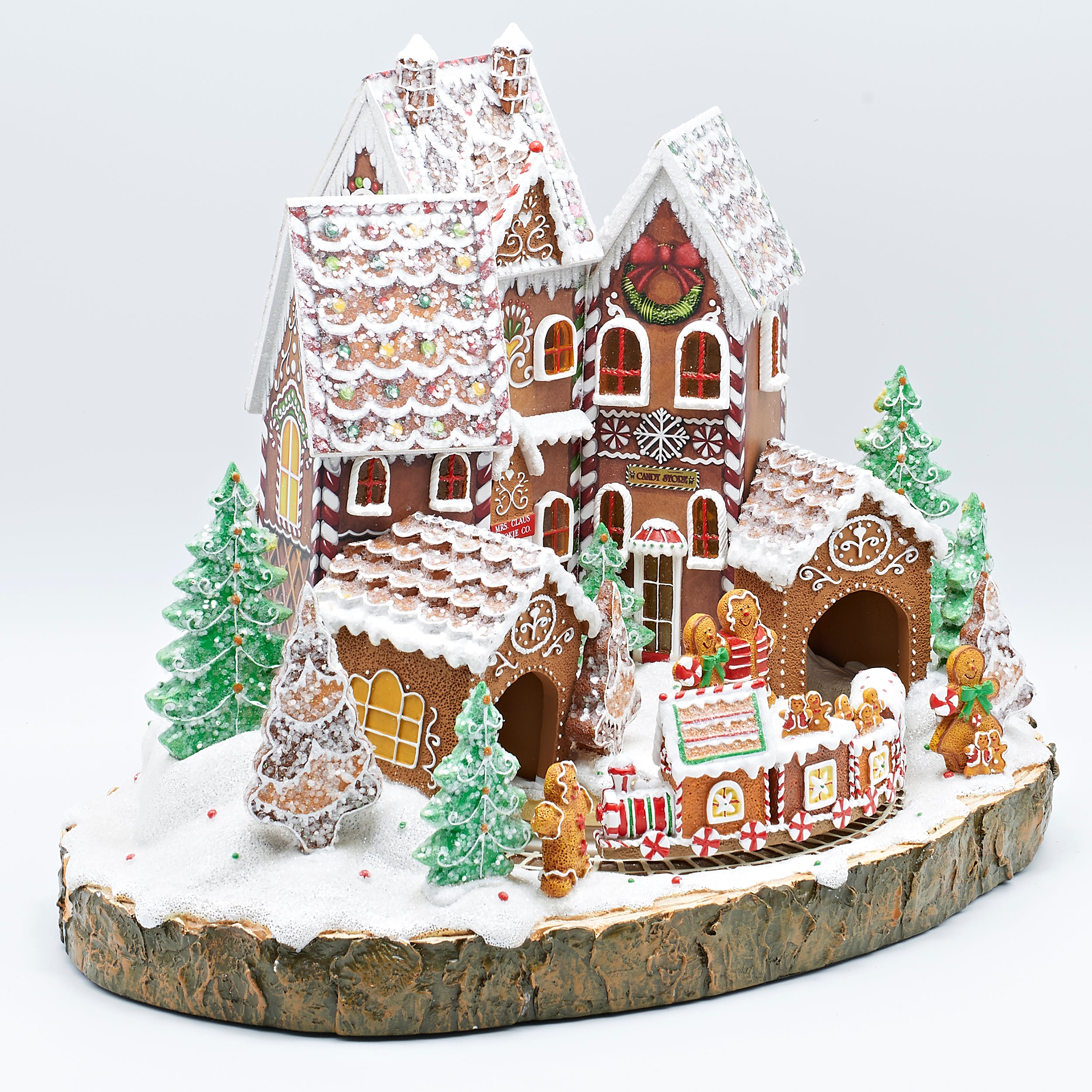 Amusements Lighted Musical Gingerbread Village with Rotating Train