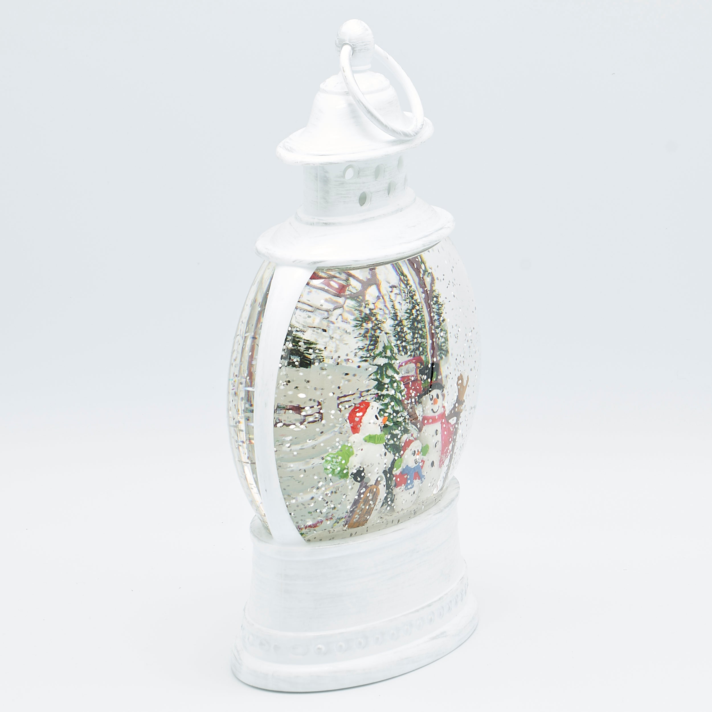 Confetti Lites Lighted Swirl Lantern with Snowman Family Christmas Scene