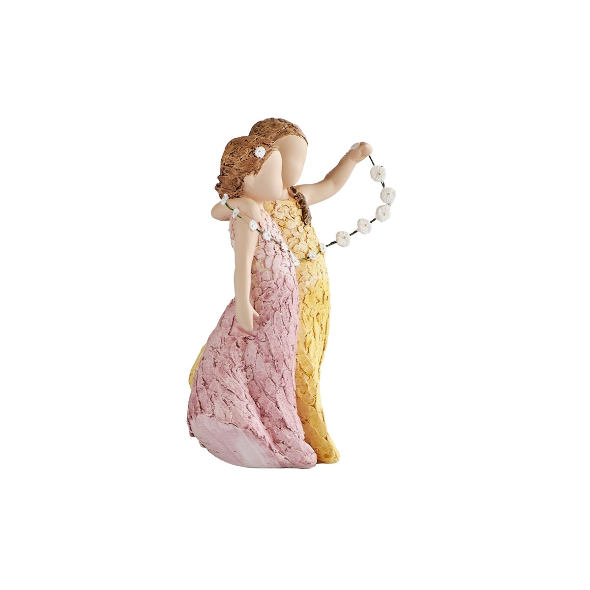 Opposite side view of Friendship figure showing the two women posed together with the friendship garland