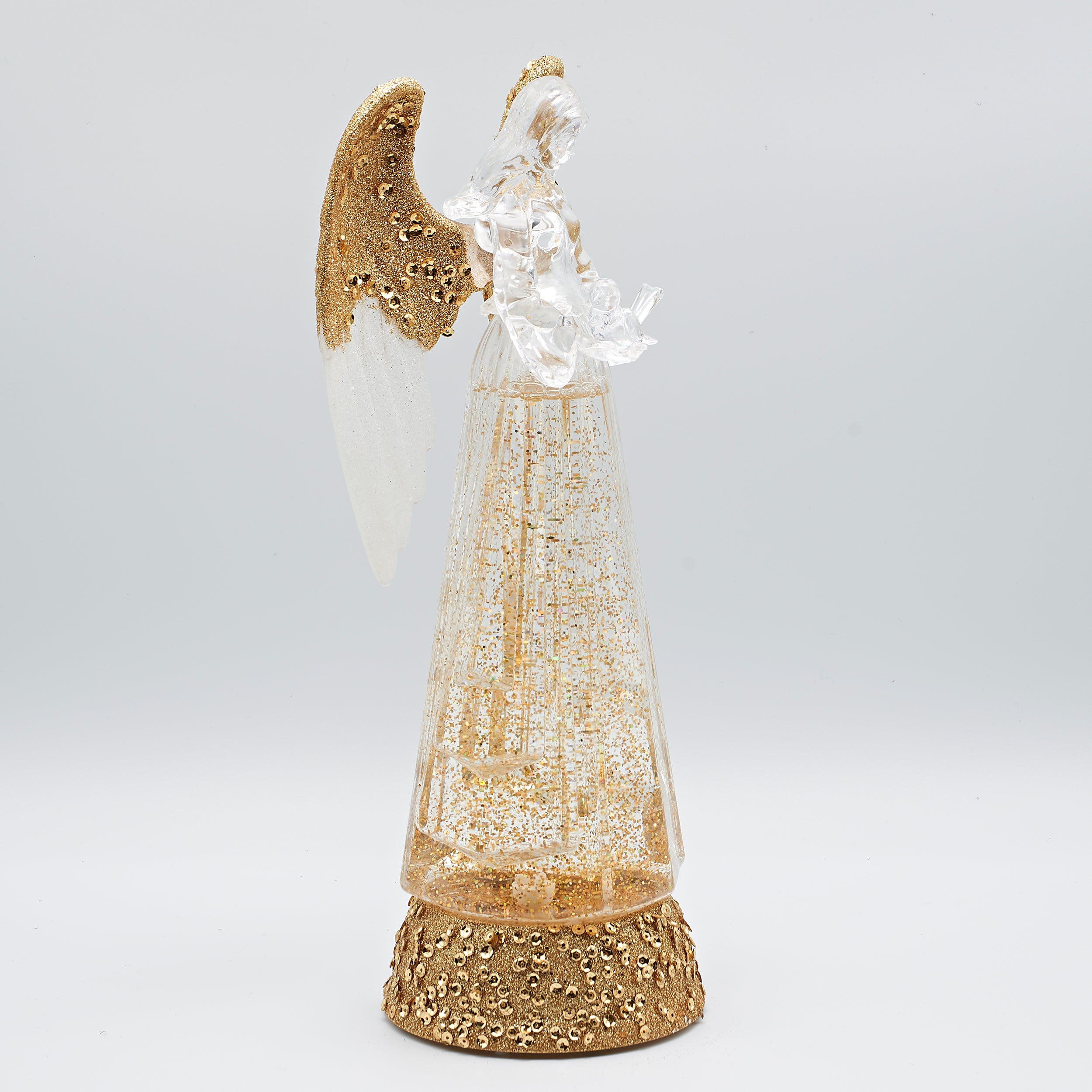 Confetti Lites Lighted Swirl Angel with Gold Glitter