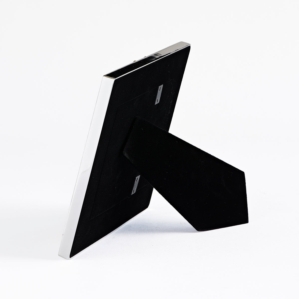 Rear angled view of Caroline Collection Butterfly Picture Frame showing the black backing and tabletop easel stand