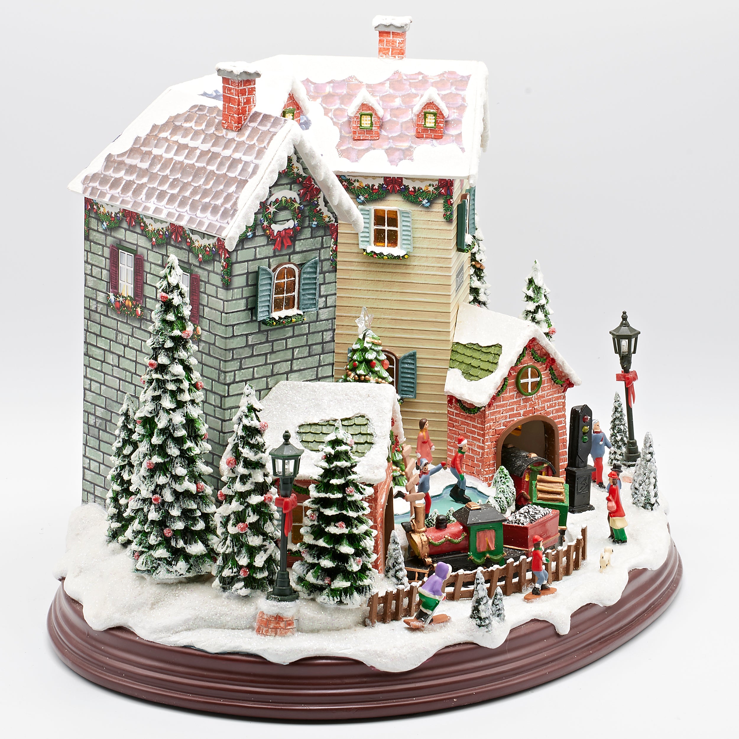 Amusements Lighted Christmas Musical Village with Moving Train