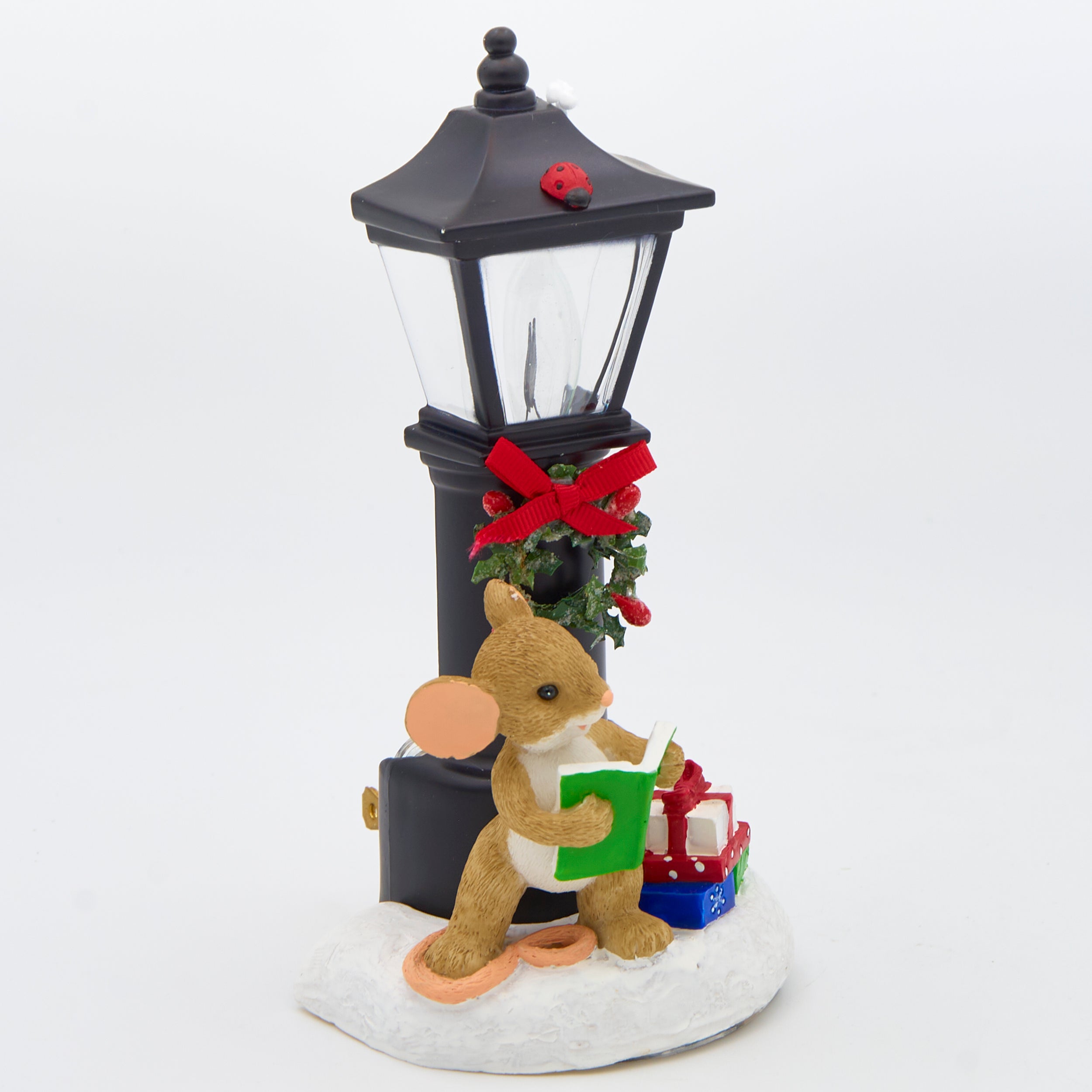 Charming Tails Mouse by Lamppost Flickering Flame Night-Light
