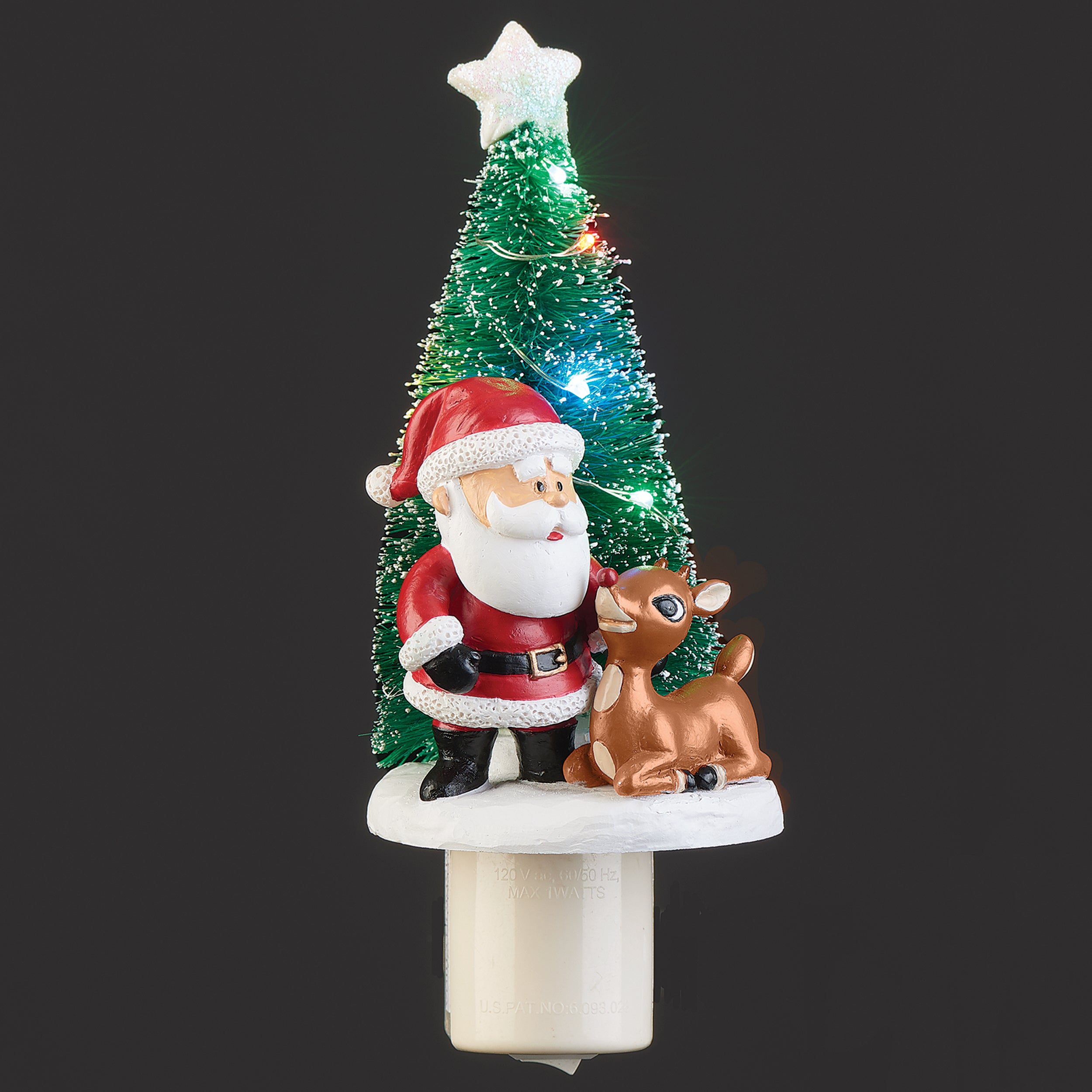 Rudolph & Santa by Tree Night-Light