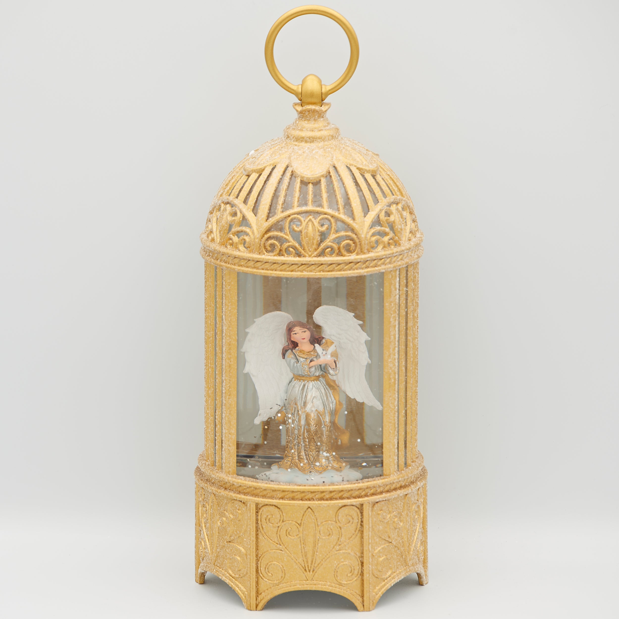 Confetti Lites Lighted Swirl Birdcage with Angel & Dove