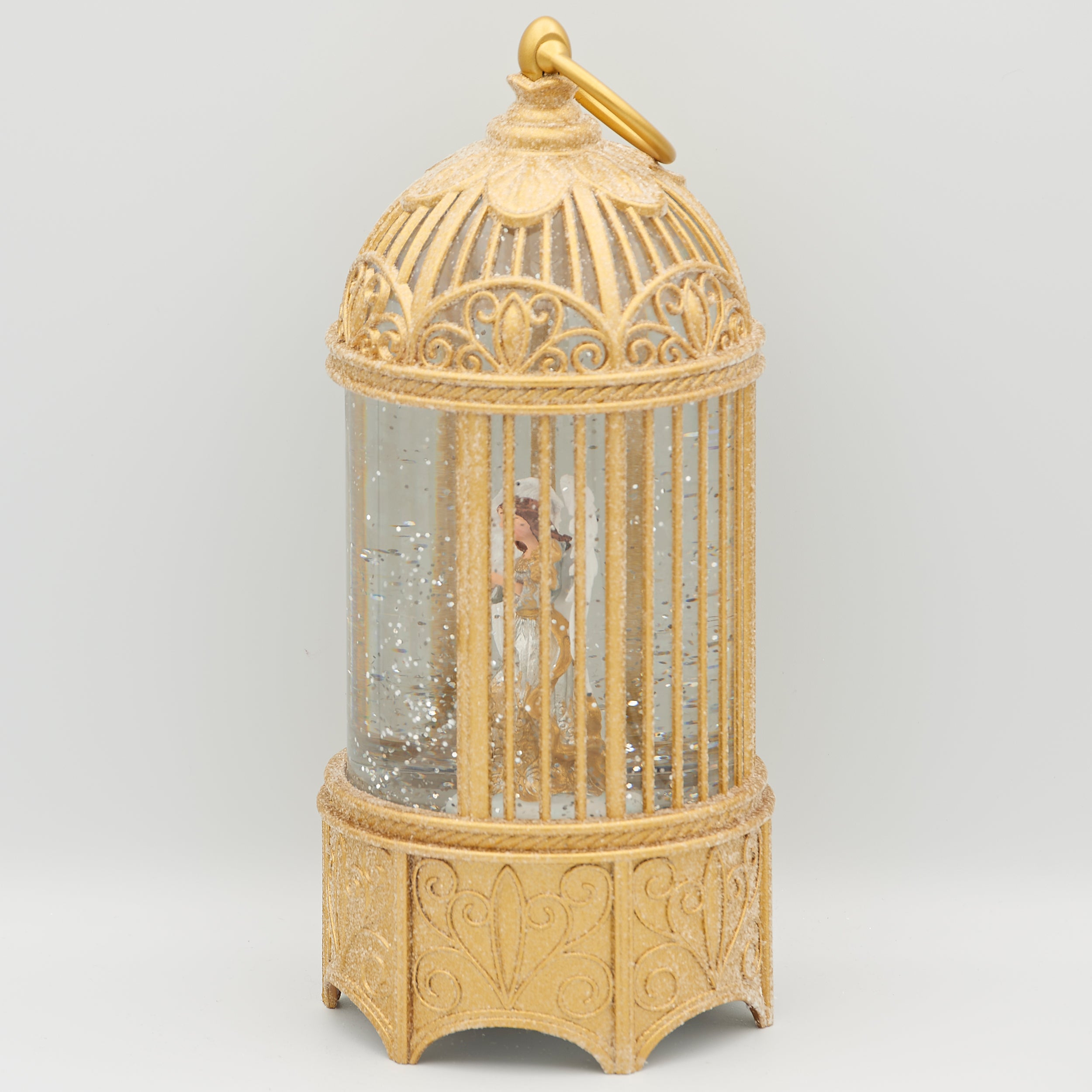 Confetti Lites Lighted Swirl Birdcage with Angel & Dove