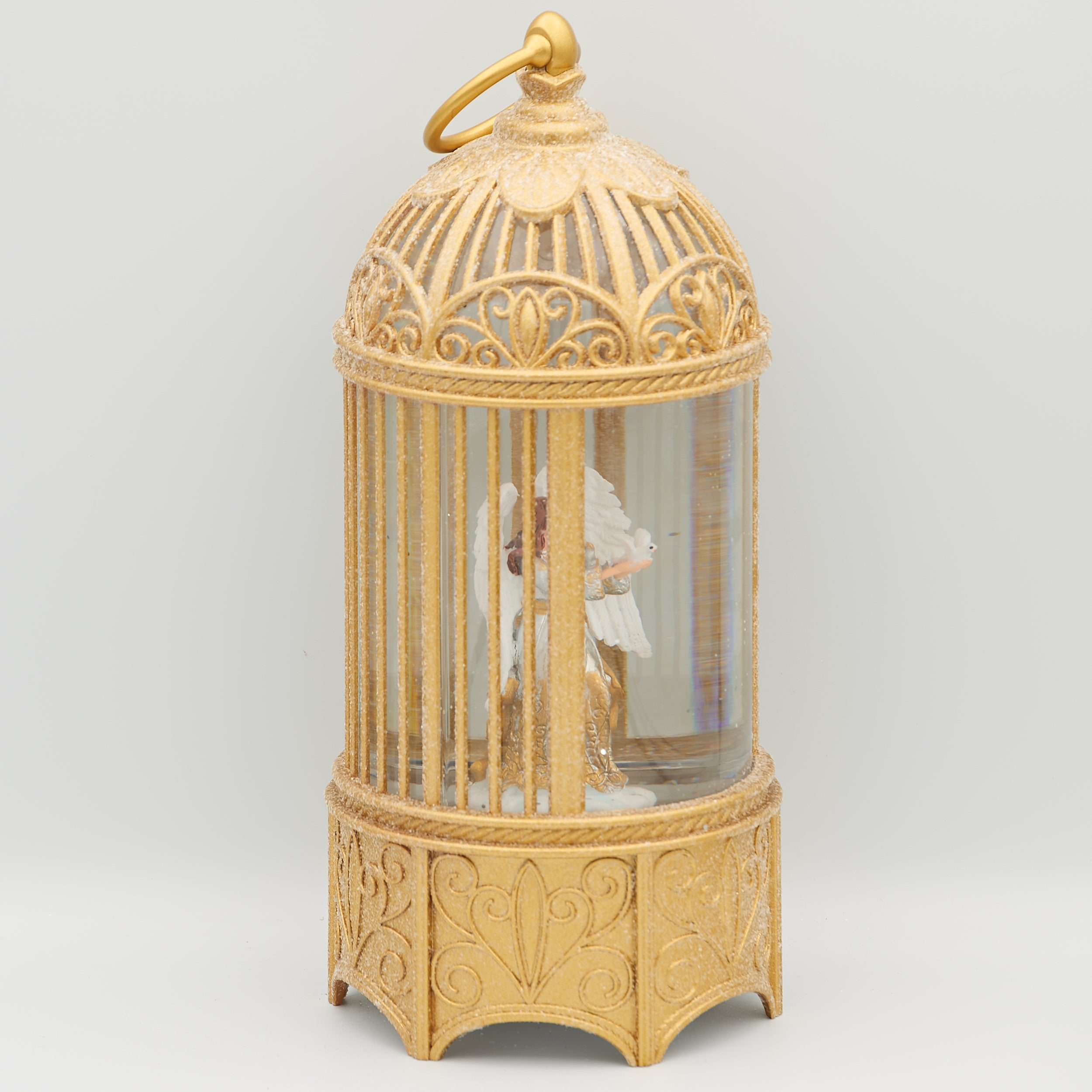 Confetti Lites Lighted Swirl Birdcage with Angel & Dove