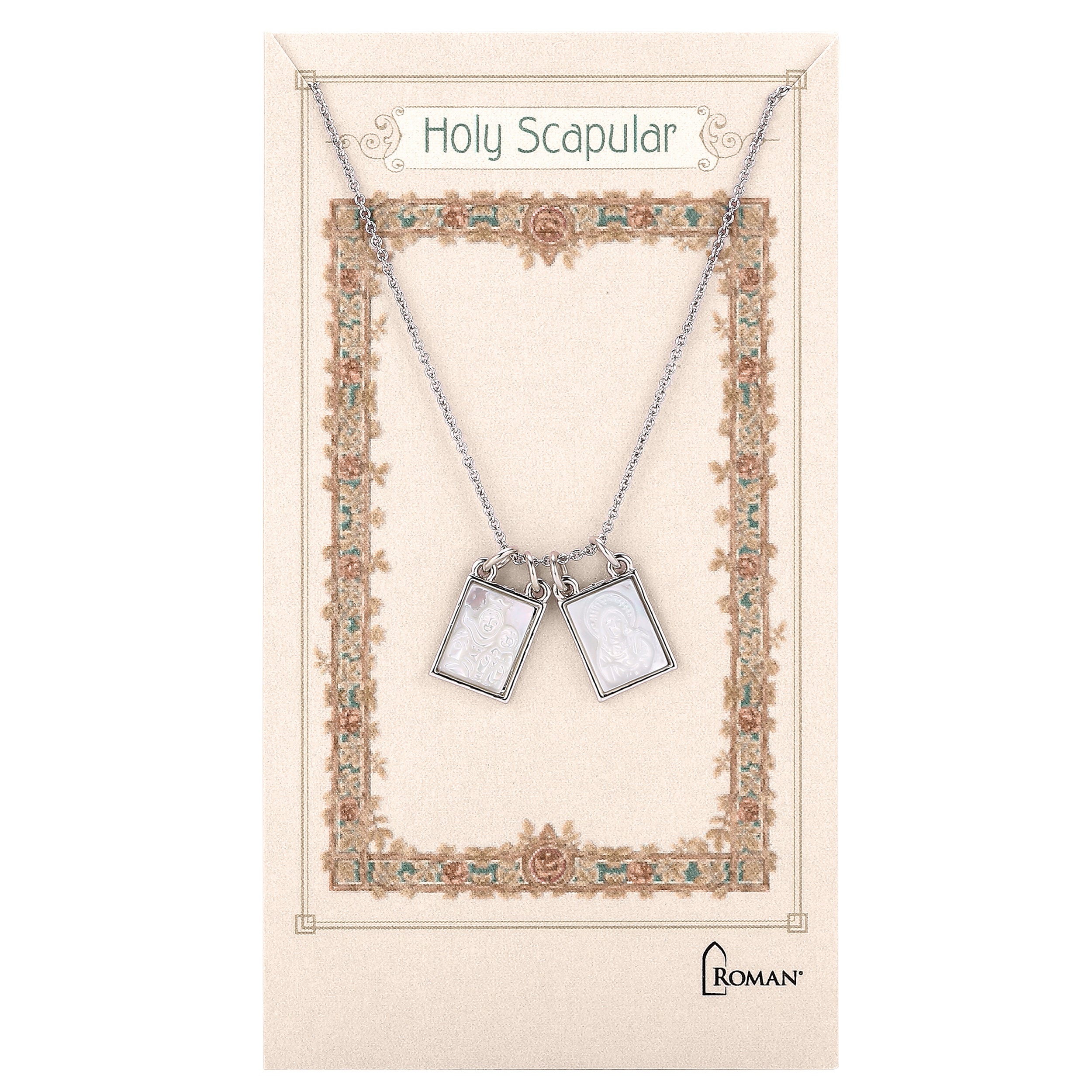 Scapular Necklace with Framed Shell Pendants