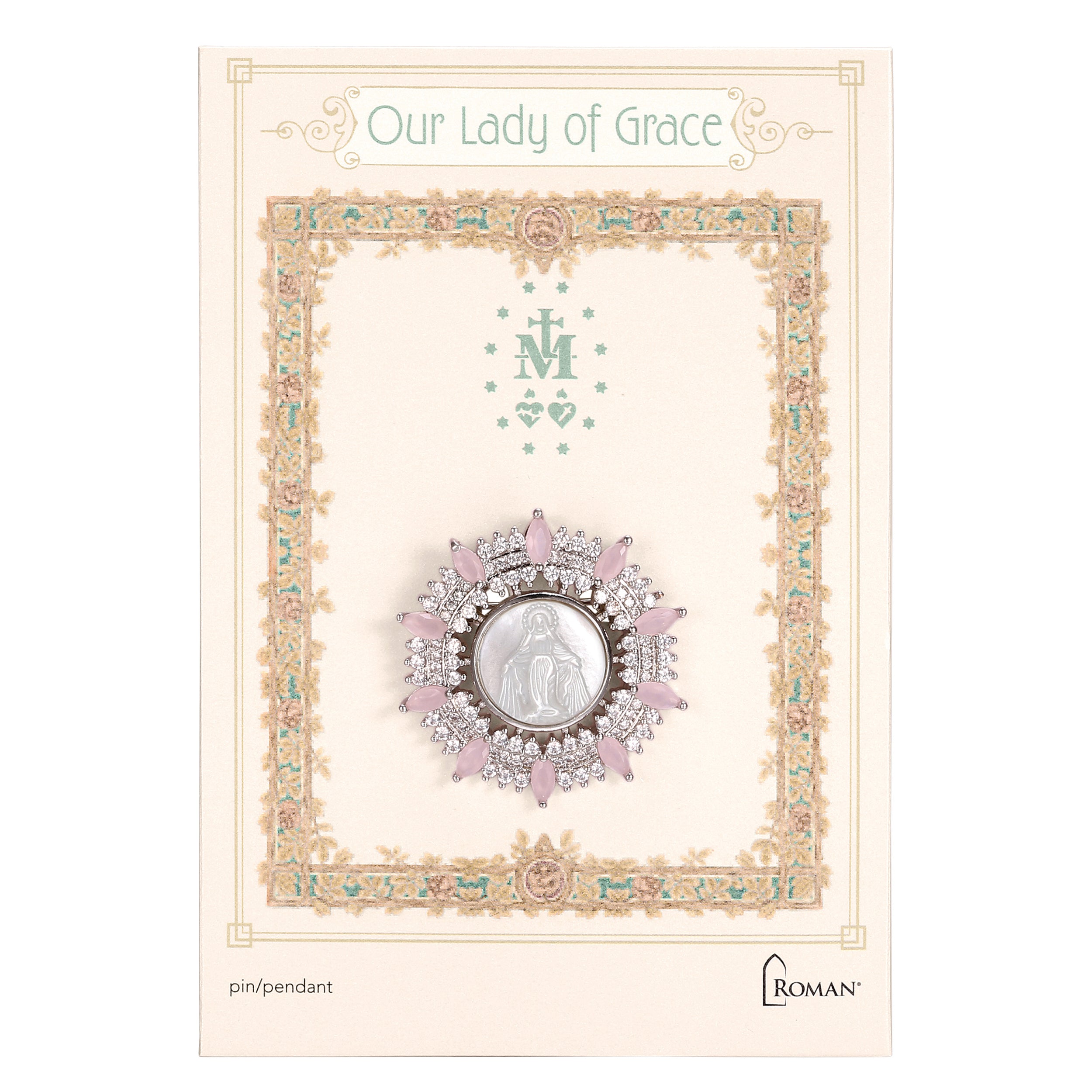 Our Lady of Grace Round Pin & Pendant