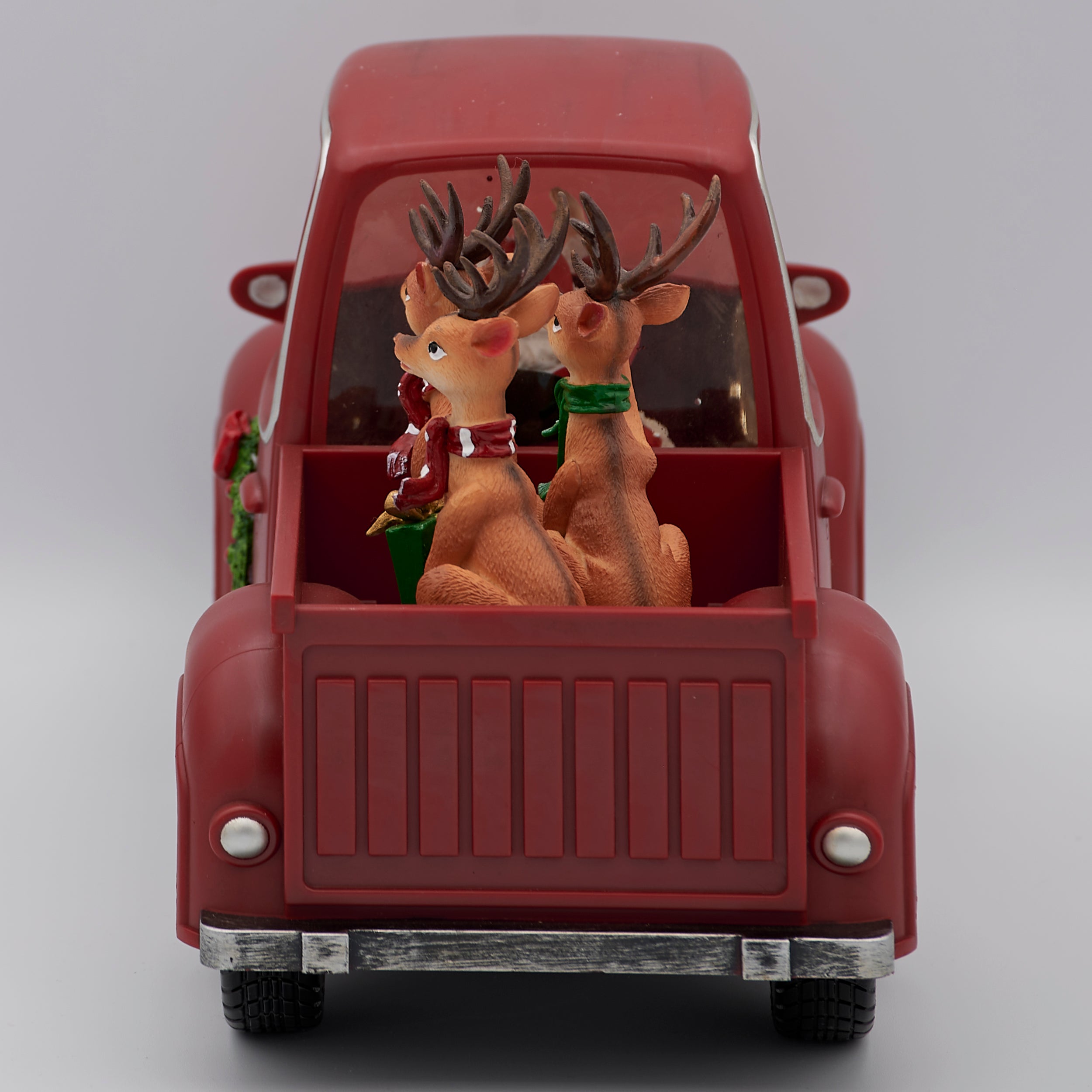 Confetti Lites Lighted Swirl Red Truck with Santa Driving & Reindeer