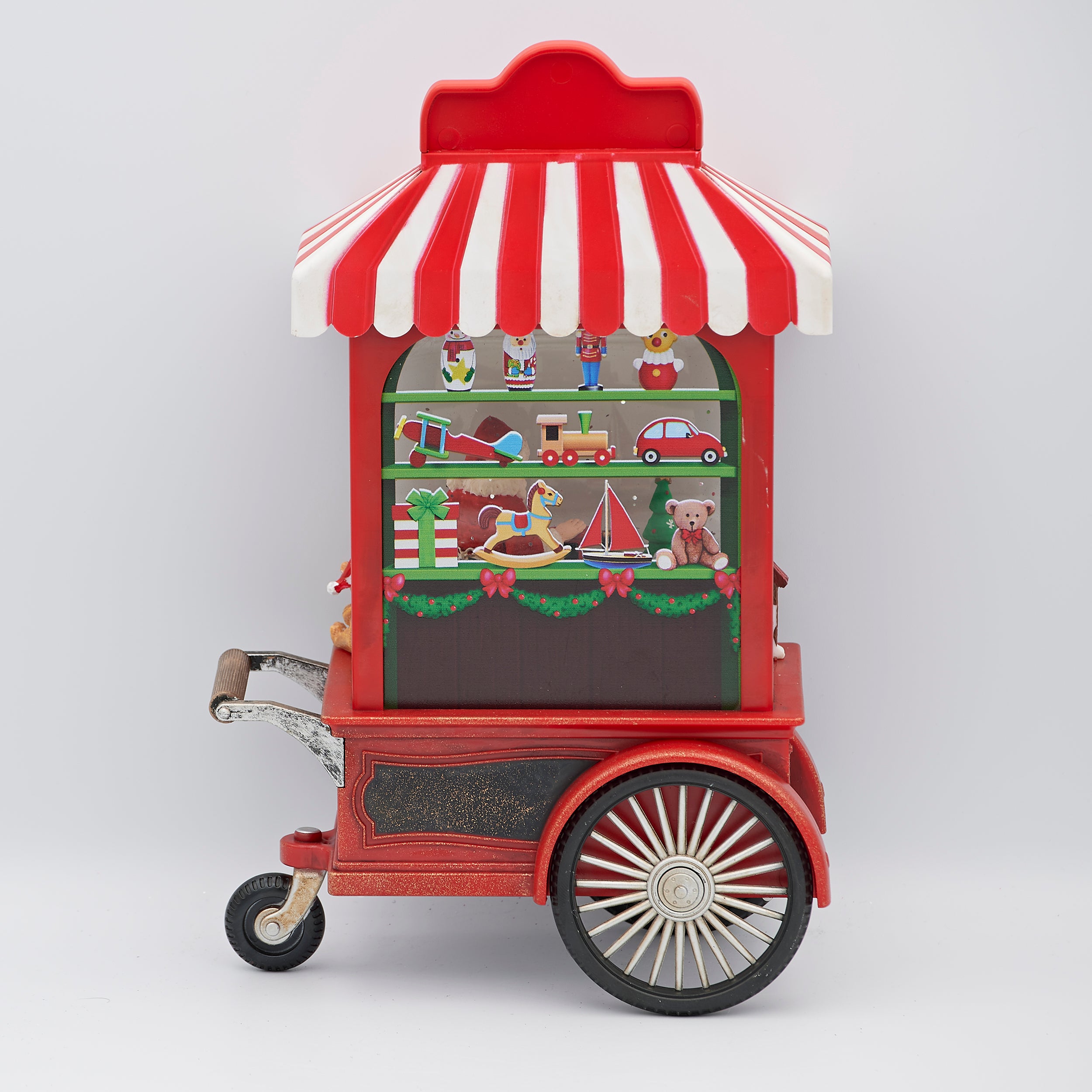 Confetti LitesLighted Swirl Toyshop Cart with Santa