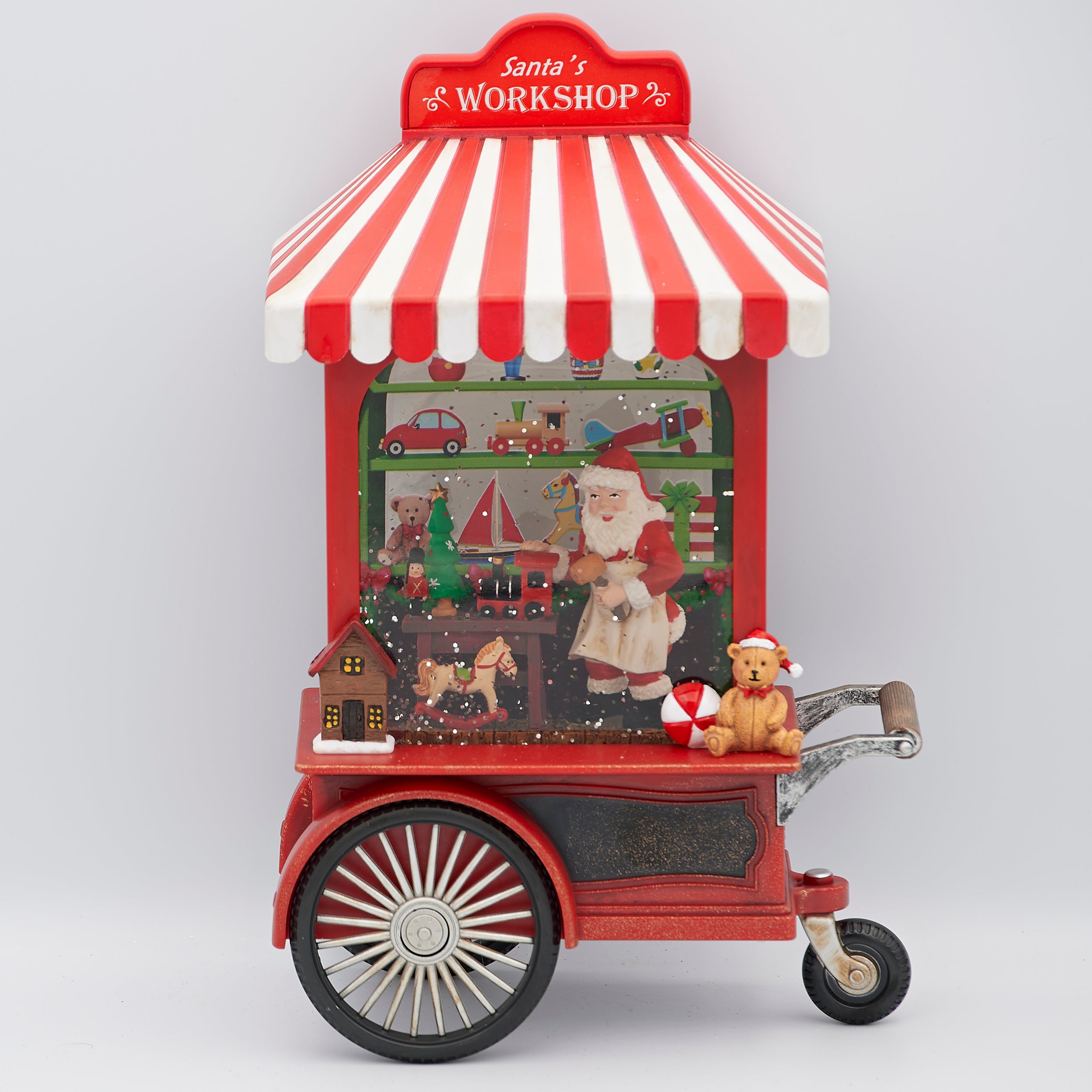 Confetti LitesLighted Swirl Toyshop Cart with Santa