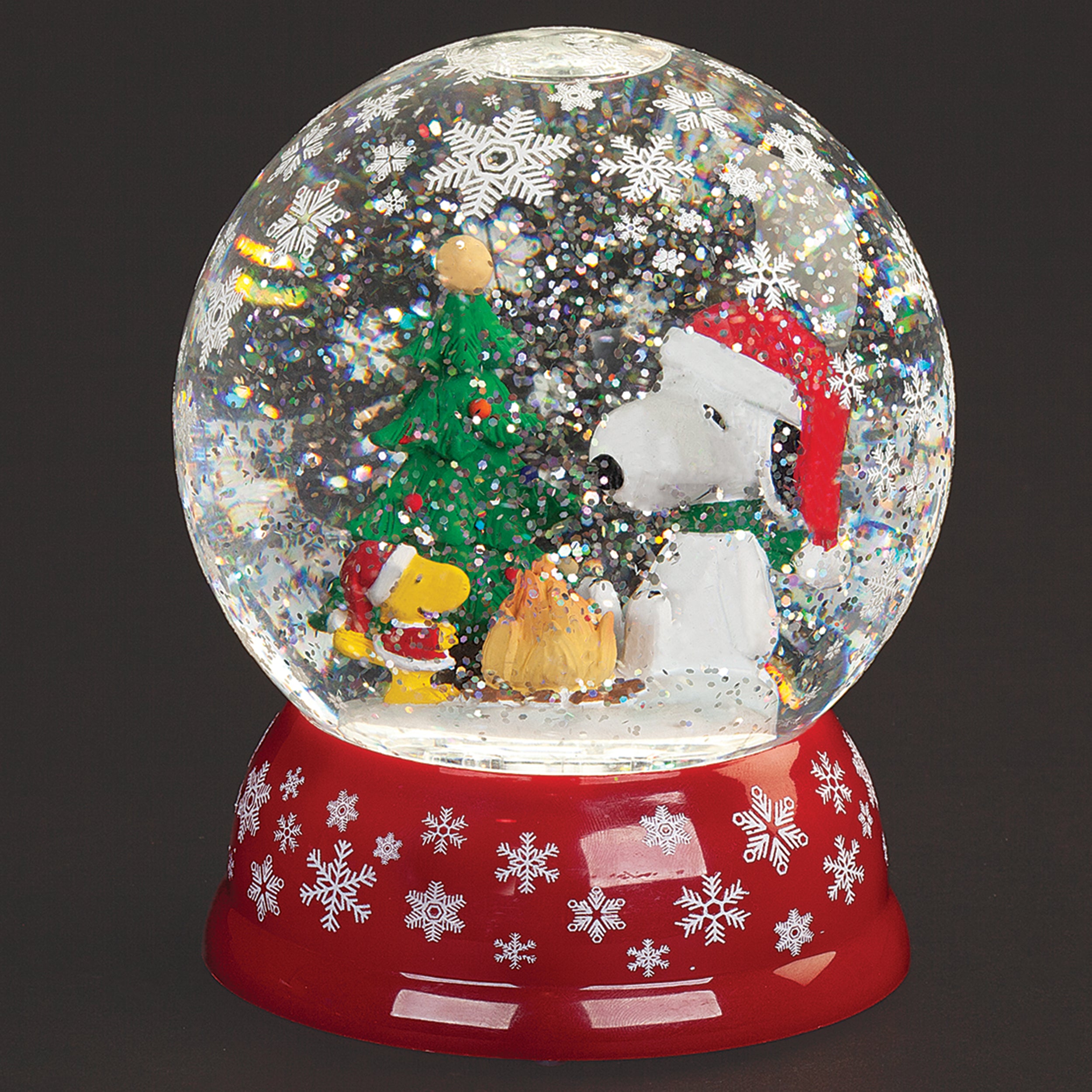 Peanuts Snoopy, Woodstock & Christmas Tree Glitterdome