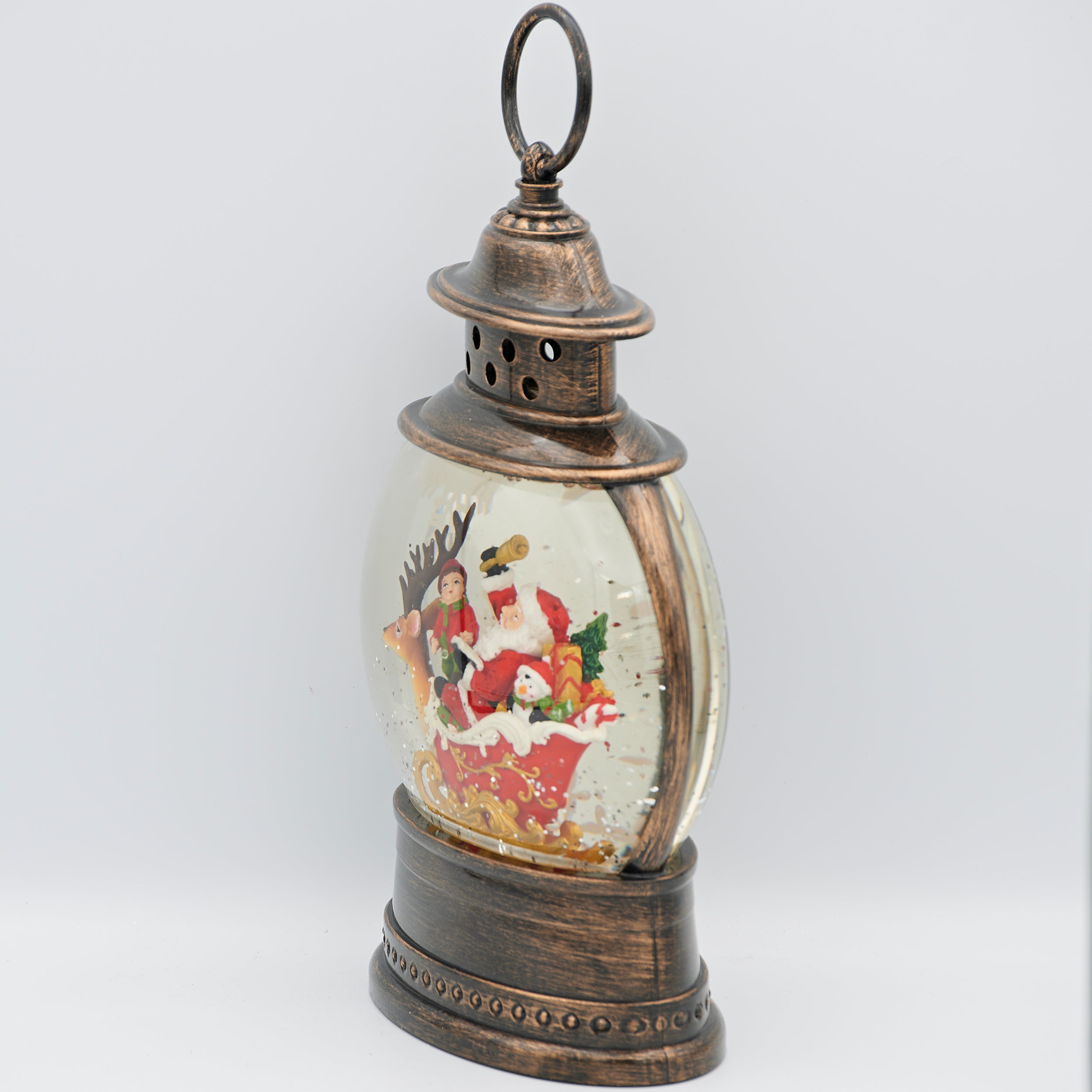 Confetti Lites Lighted Swirl Lantern with Santa & Reindeer