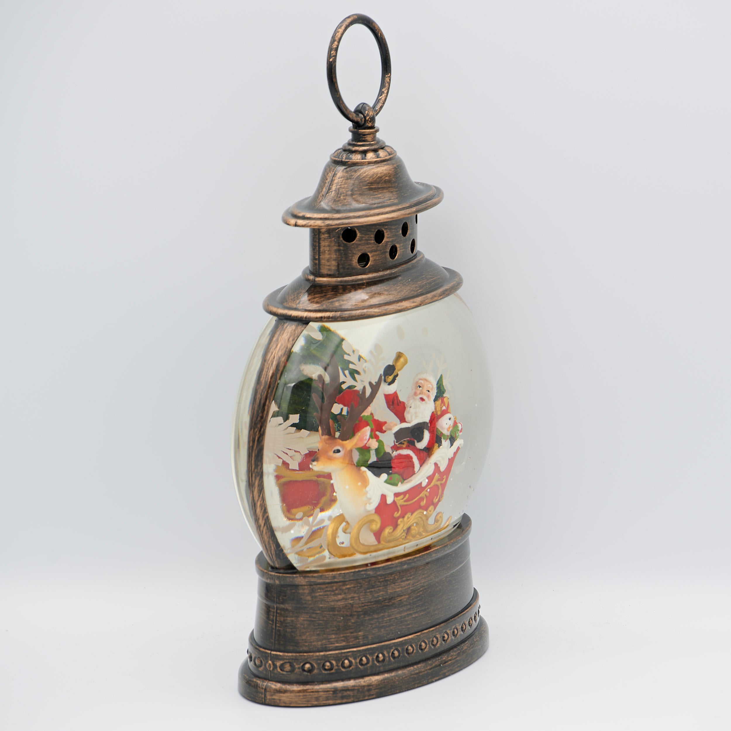 Confetti Lites Lighted Swirl Lantern with Santa & Reindeer