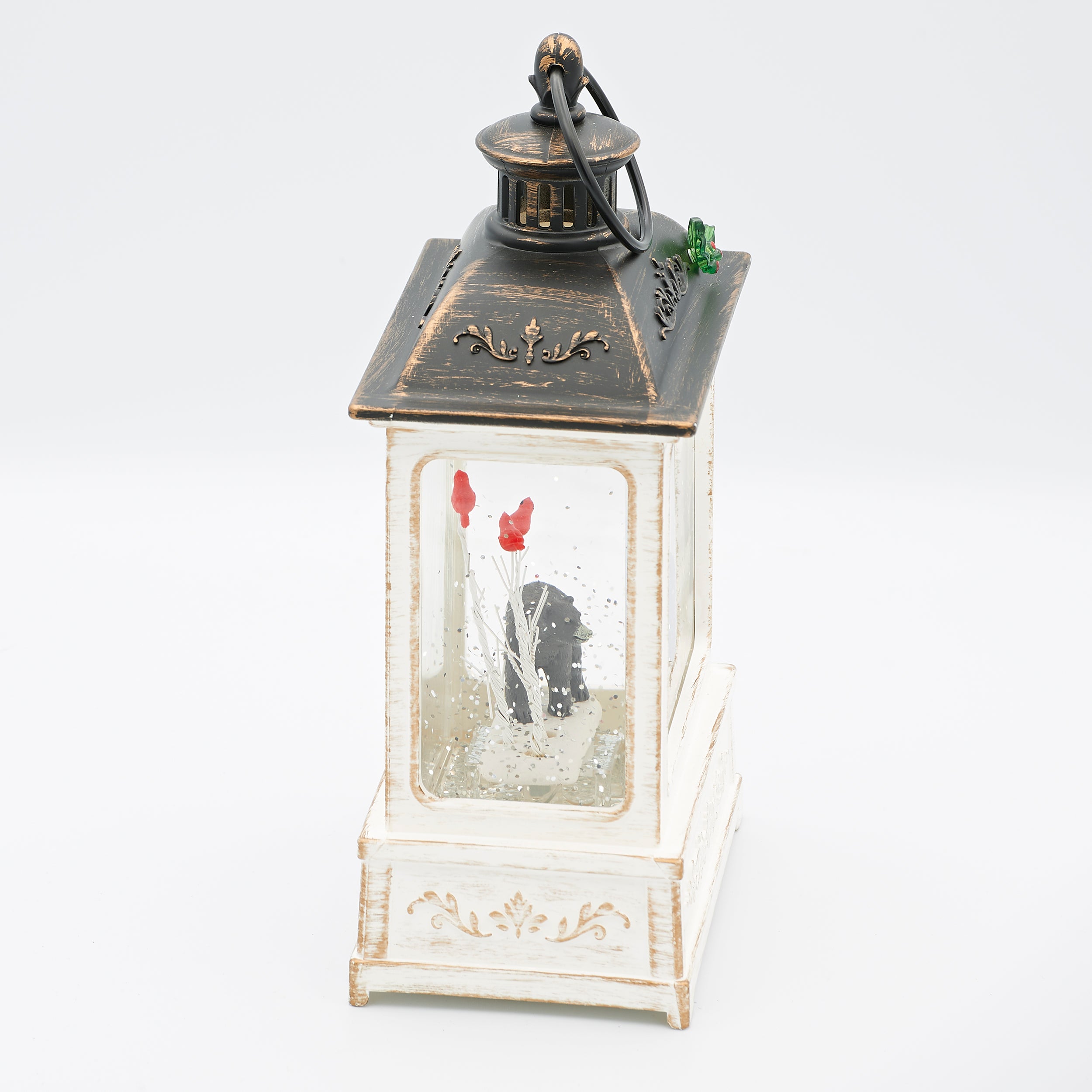 Confetti Lites Lighted Swirl Lantern with Black Bear & Cardinal