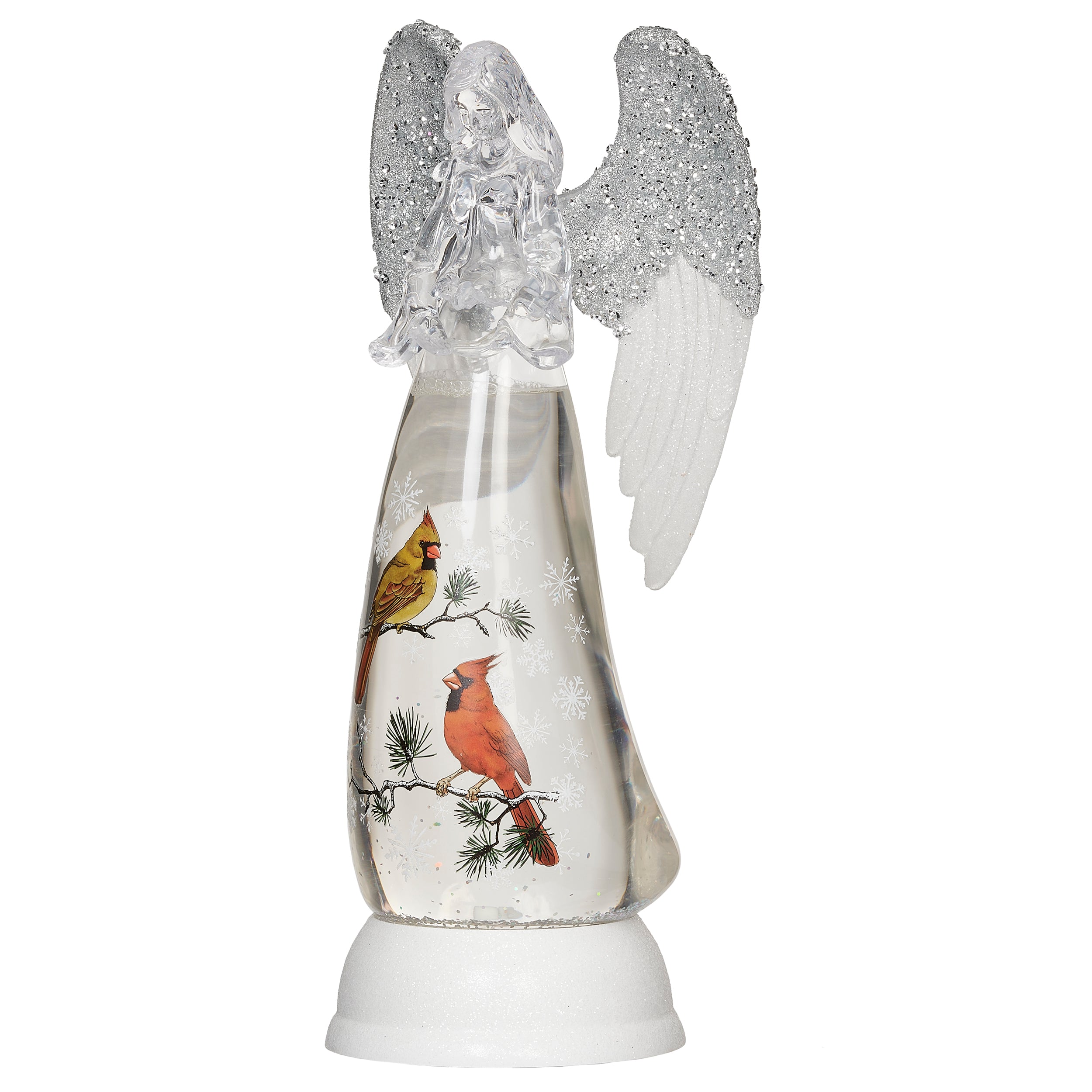 Confetti Lites Lighted Swirl Angel with Cardinal Scene Print