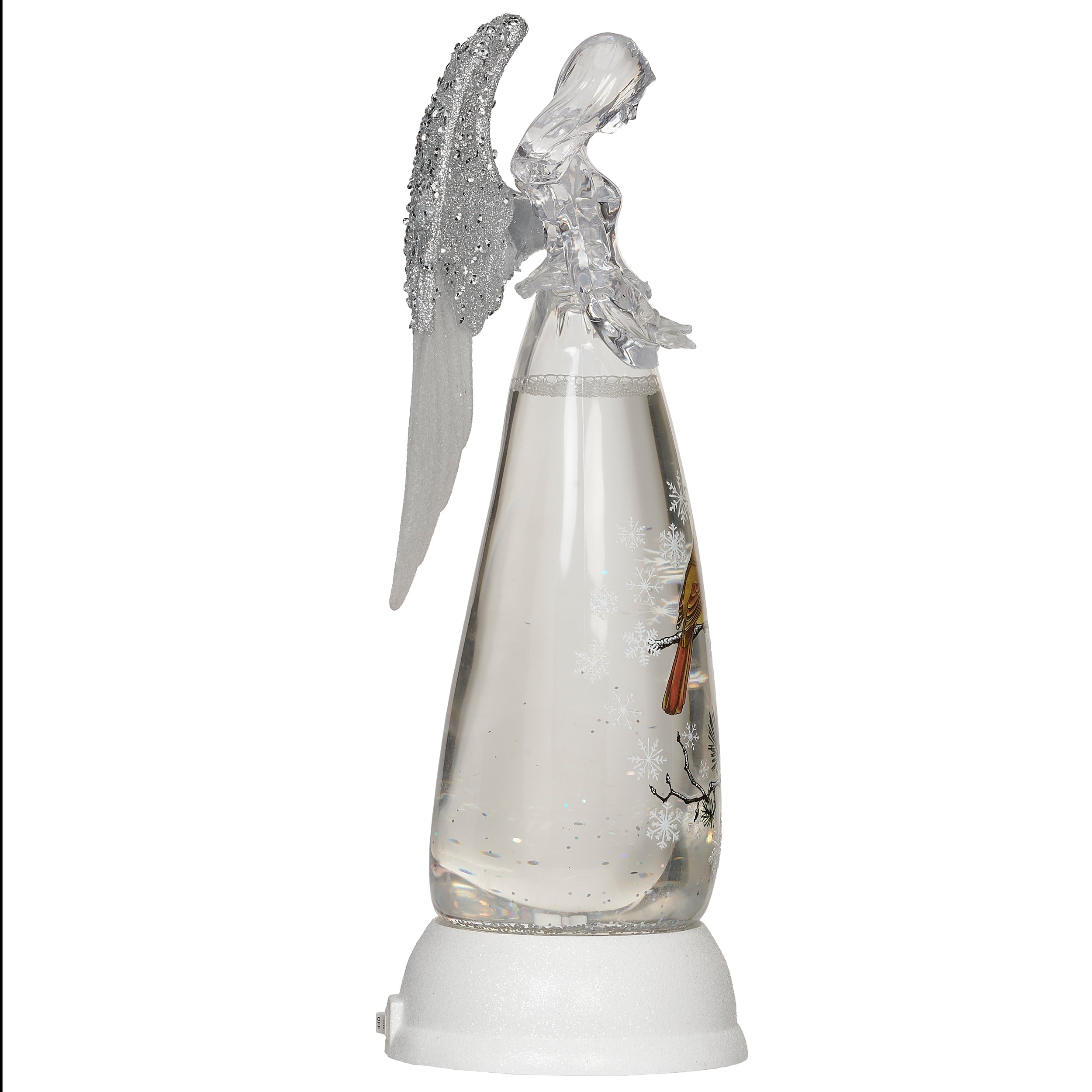 Confetti Lites Lighted Swirl Angel with Cardinal Scene Print