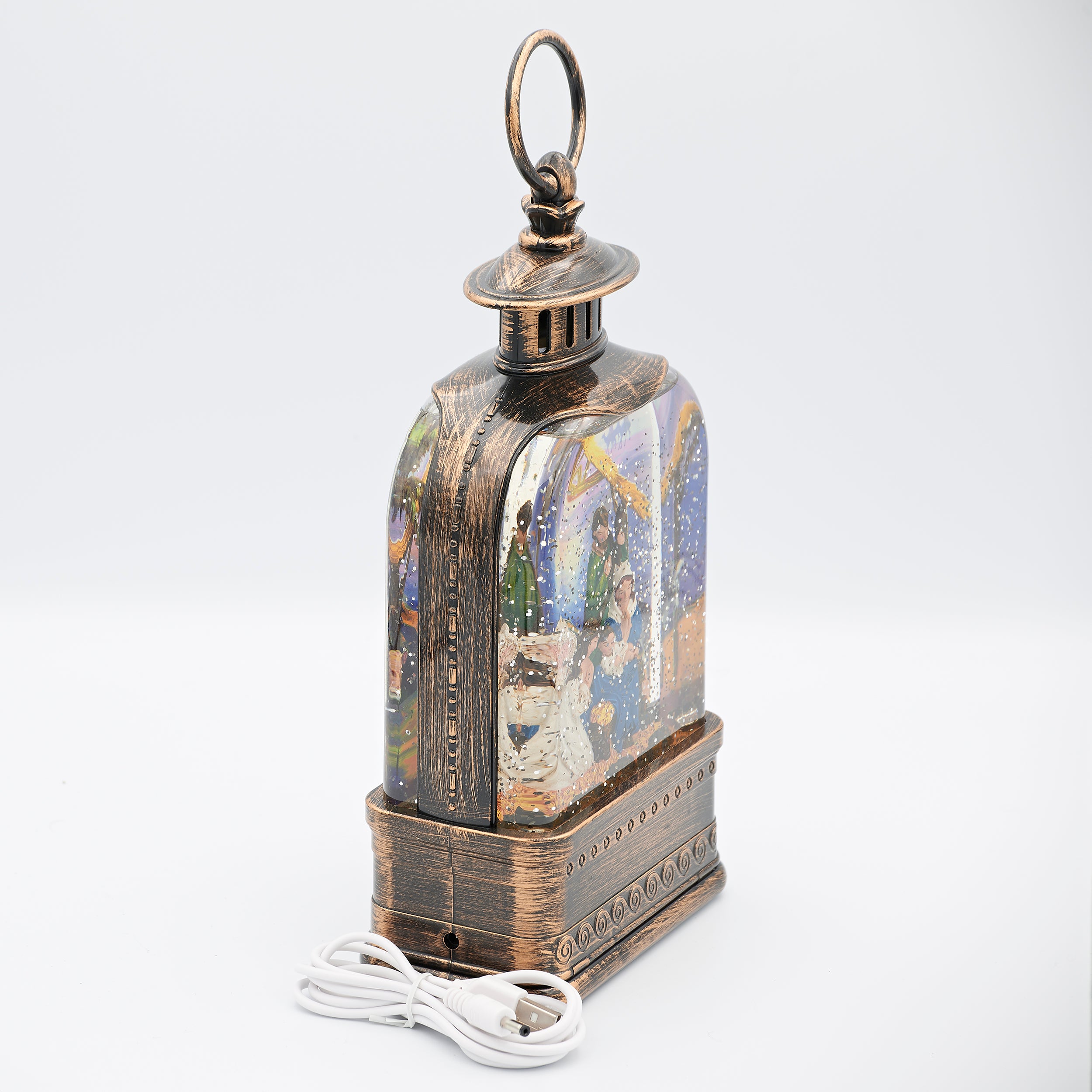 Confetti Lites Lighted Swirl Lantern Angel & Holy Family