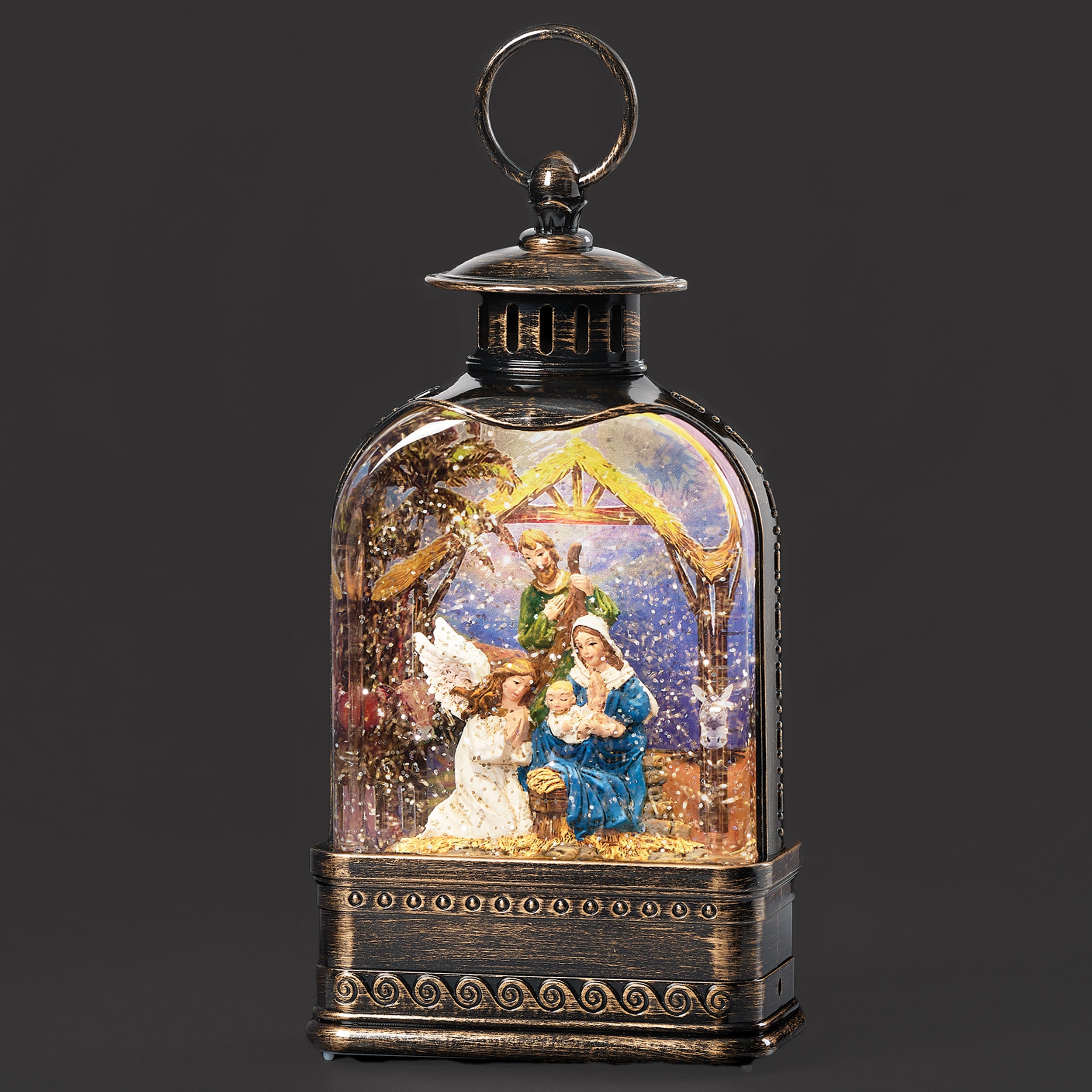 Confetti Lites Lighted Swirl Lantern Angel & Holy Family