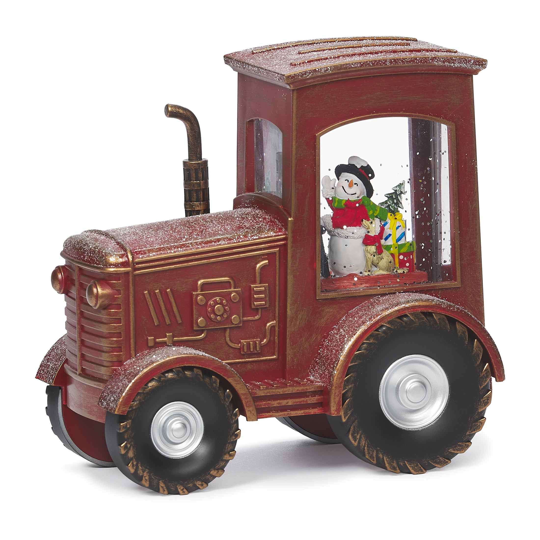 Confetti Lites Lighted Swirl Red Snowman Tractor