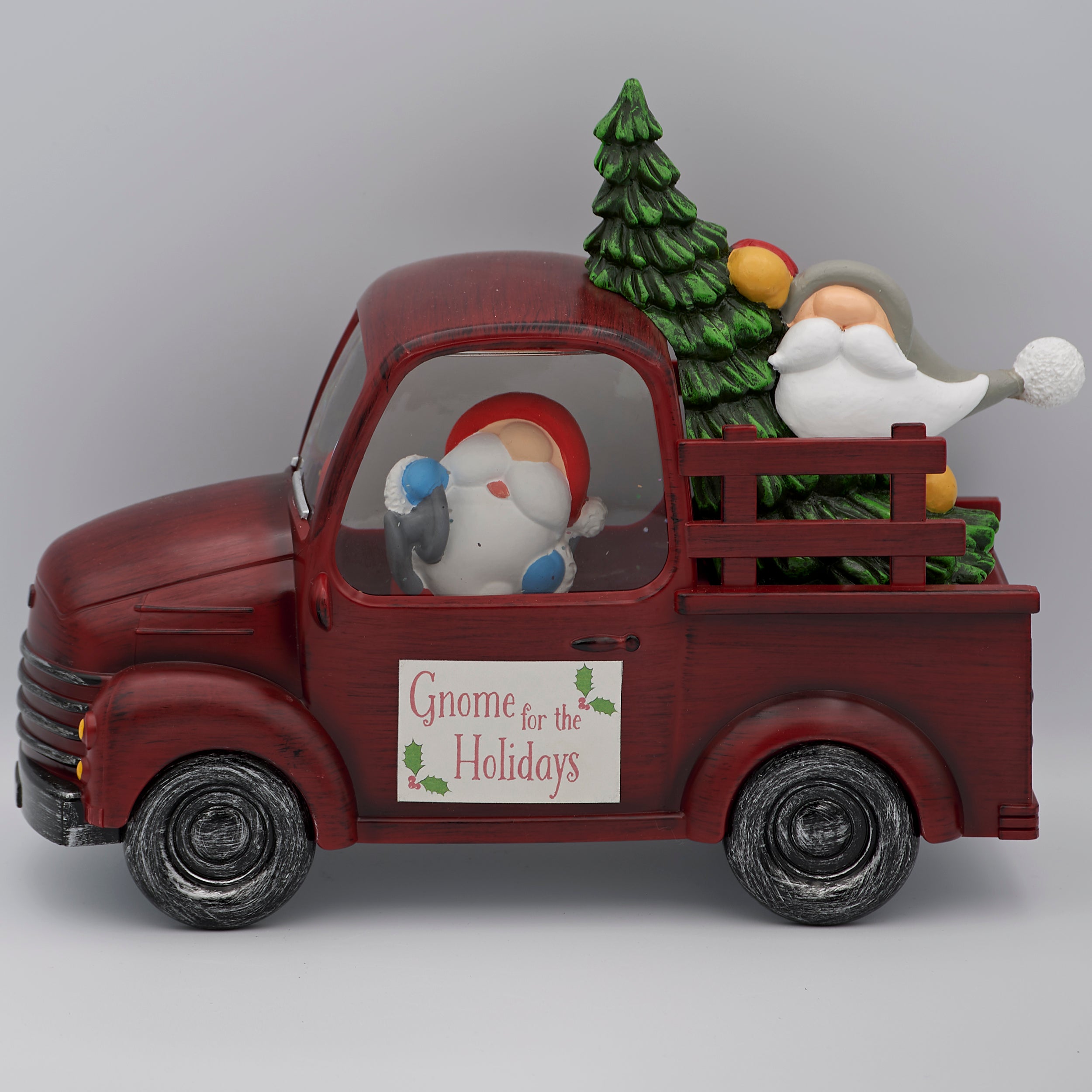 Confetti Lites Lighted Swirl Vintage Truck with Gnomes & Christmas Tree