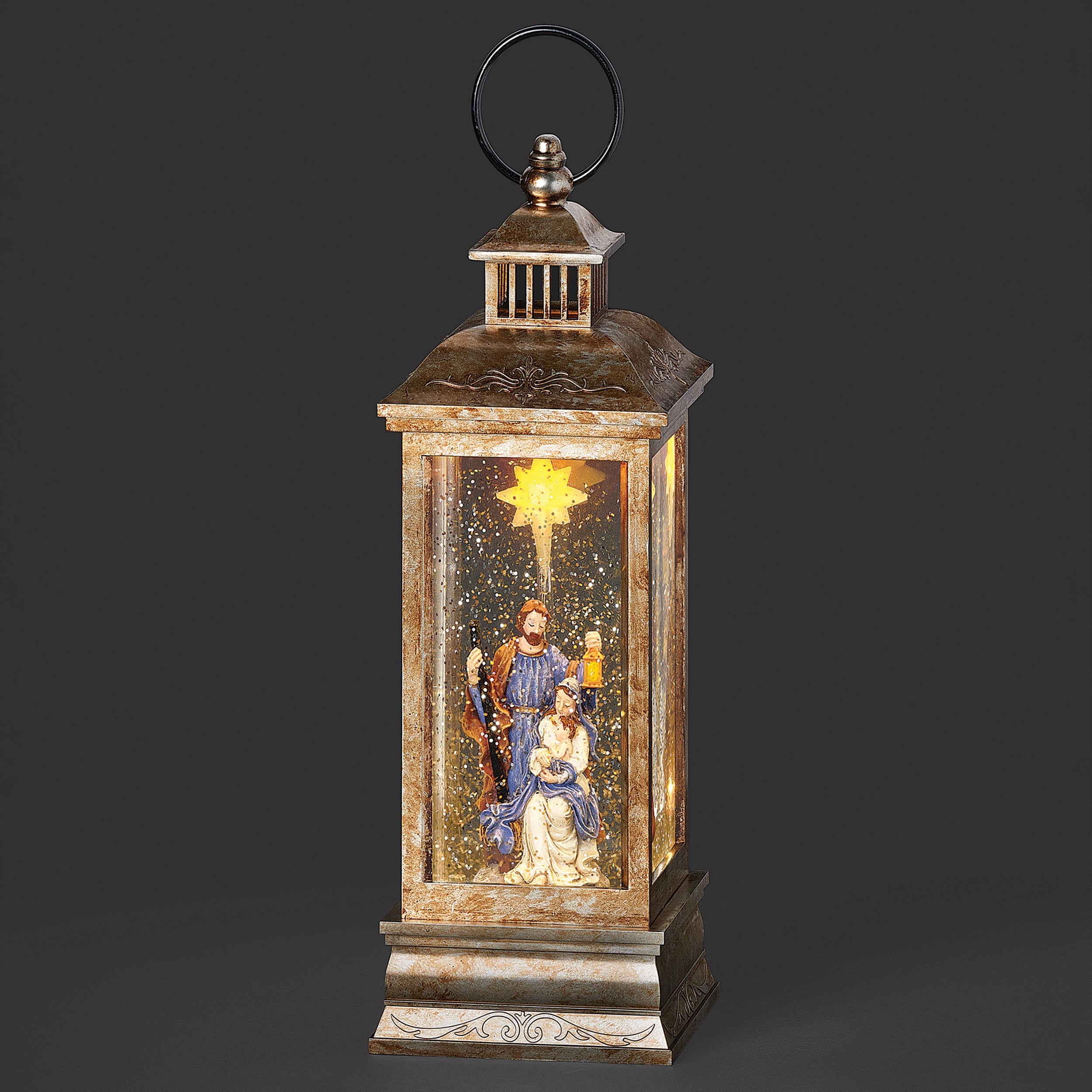 Confetti Lites Lighted Swirl Lantern – Holy Family with Lit Star