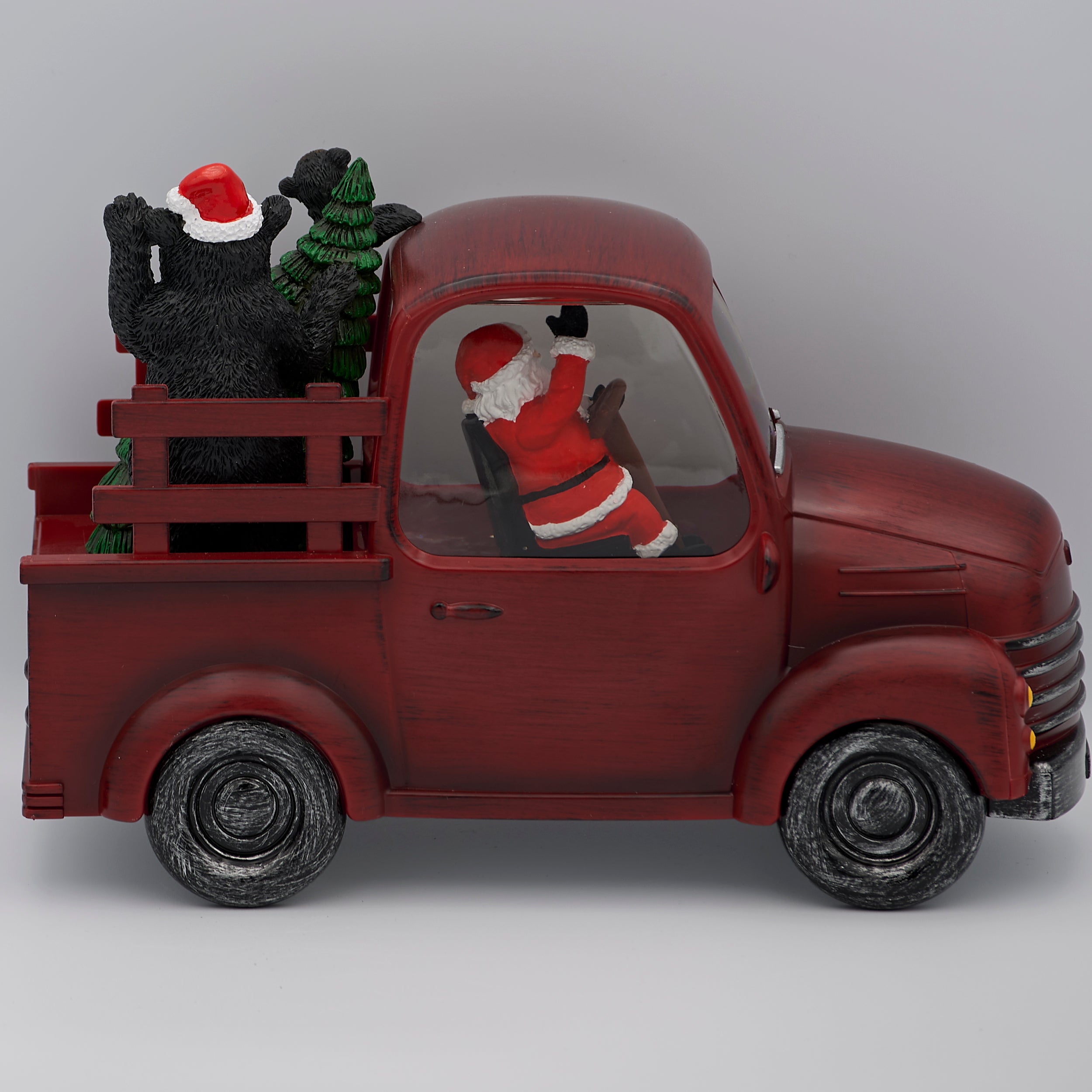 Confetti Lites Lighted Swirl Vintage Truck with Santa, Black Bear & Christmas Tree