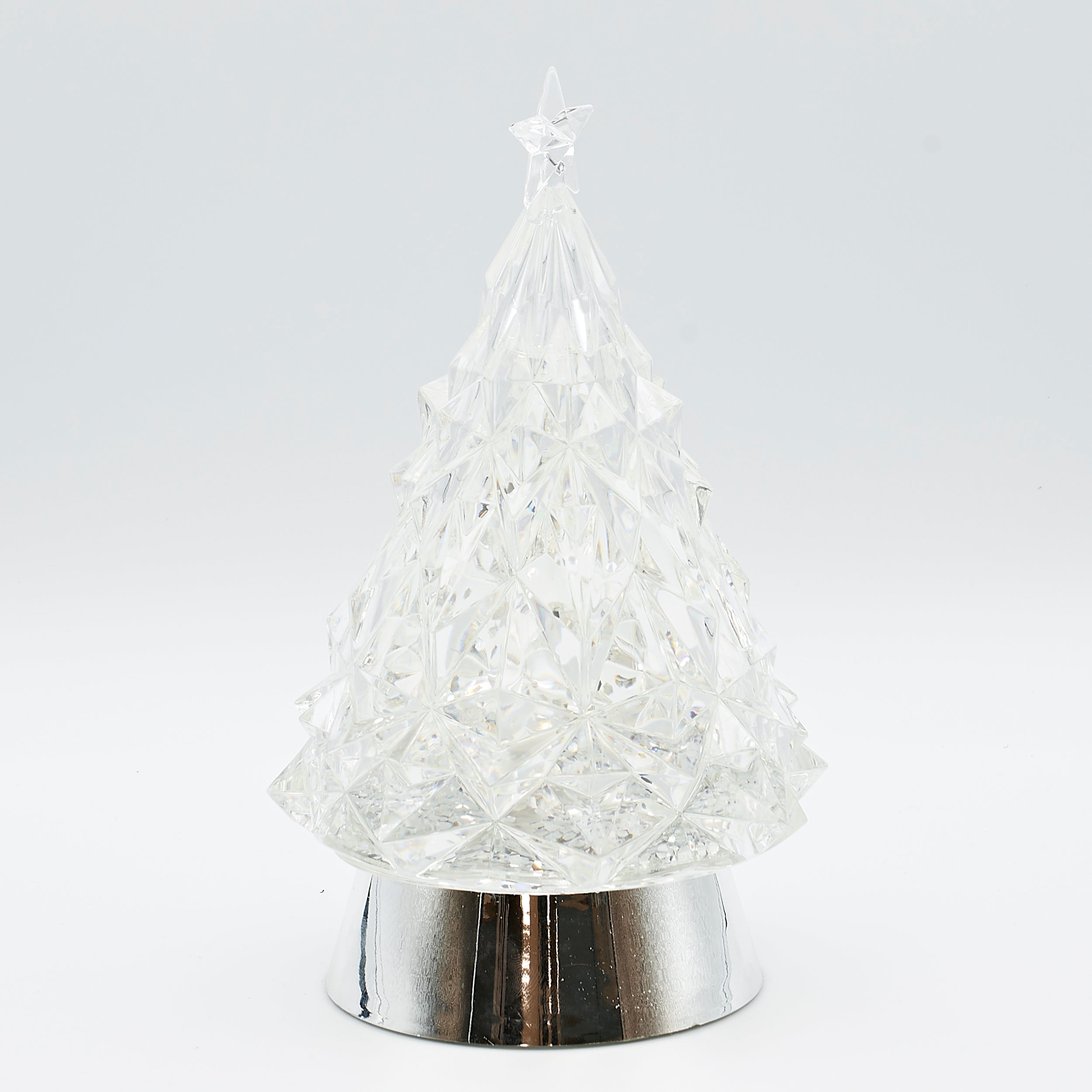 Confetti Lites Lighted Swirl Clear Tree with Star & Silver Base