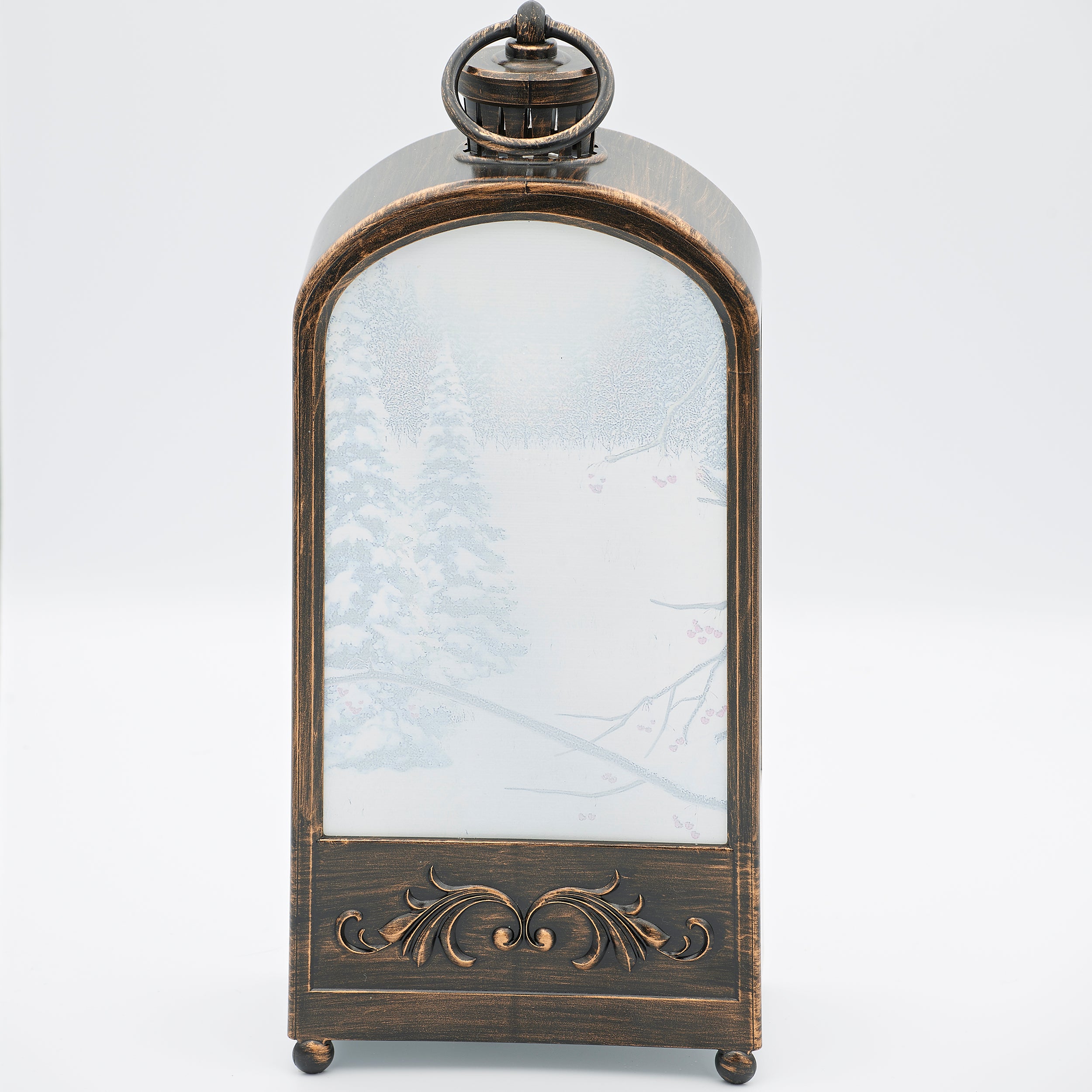 Confetti Lites Lighted Swirl Bronze Arch Lantern with Cardinals