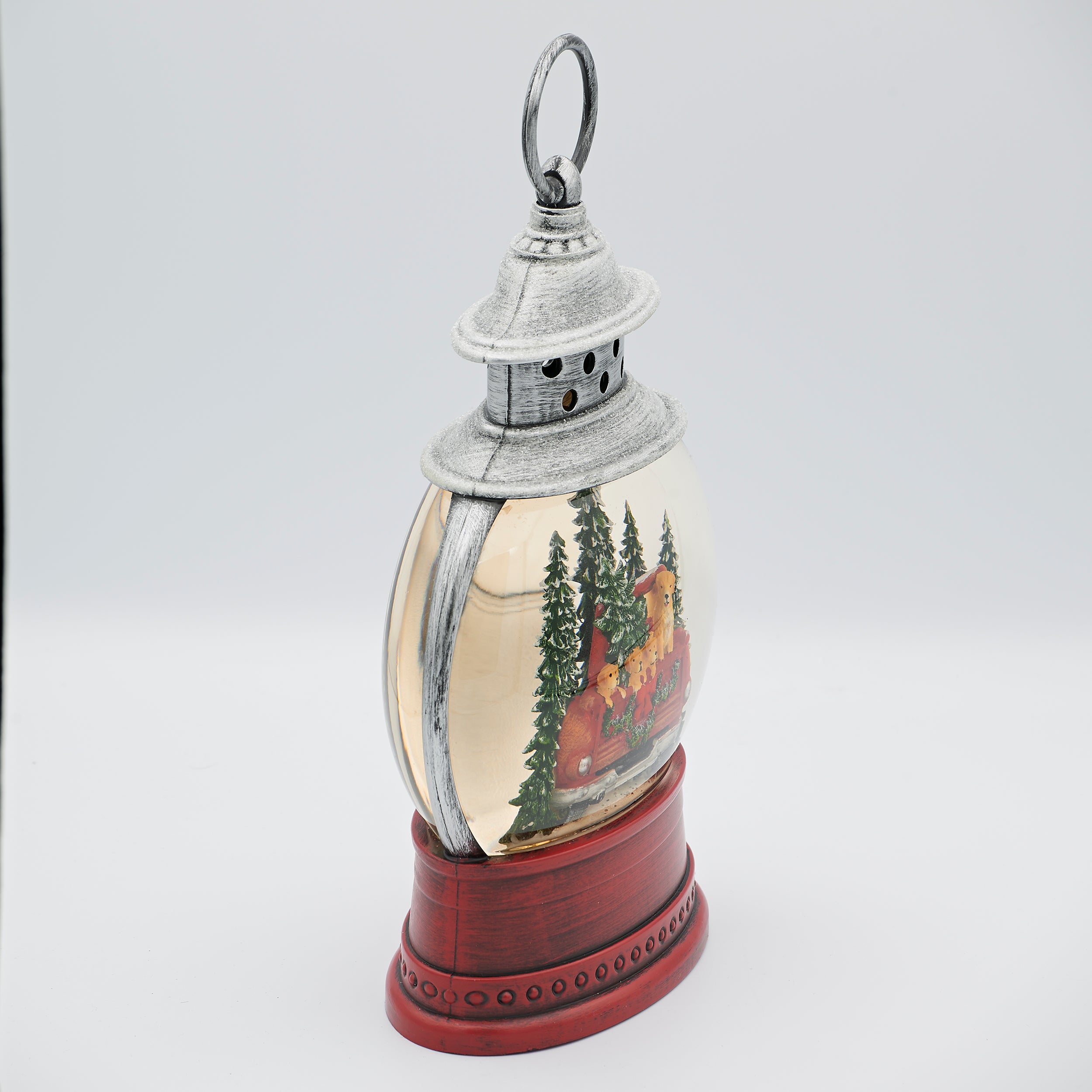 Confetti Lites Lighted Swirl Lantern with Vintage Red Truck & Dogs