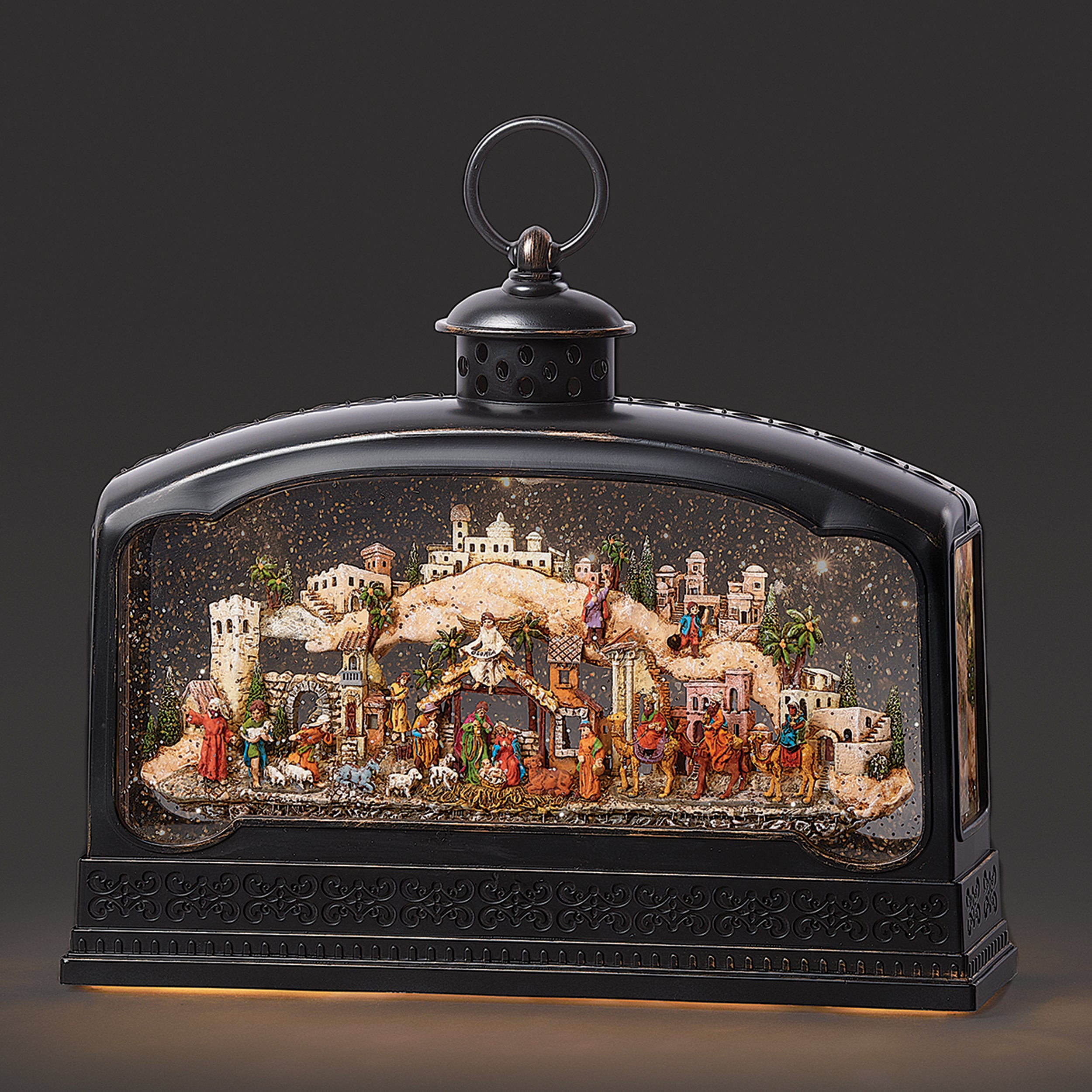 Confetti Lites Lighted Musical Swirl Nativity Village Lantern