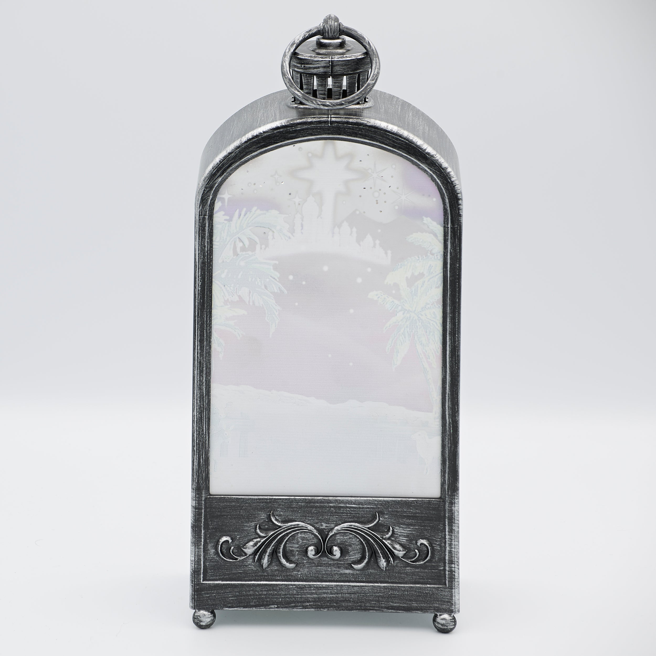 Confetti Lites Lighted Swirl Nativity Lantern with Printed Scene