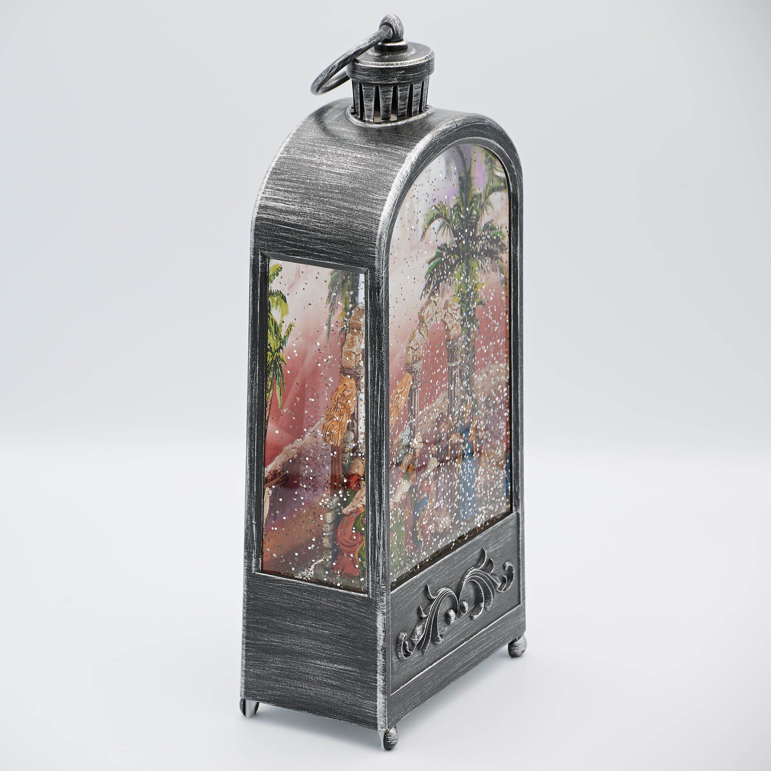 Confetti Lites Lighted Swirl Nativity Lantern with Printed Scene