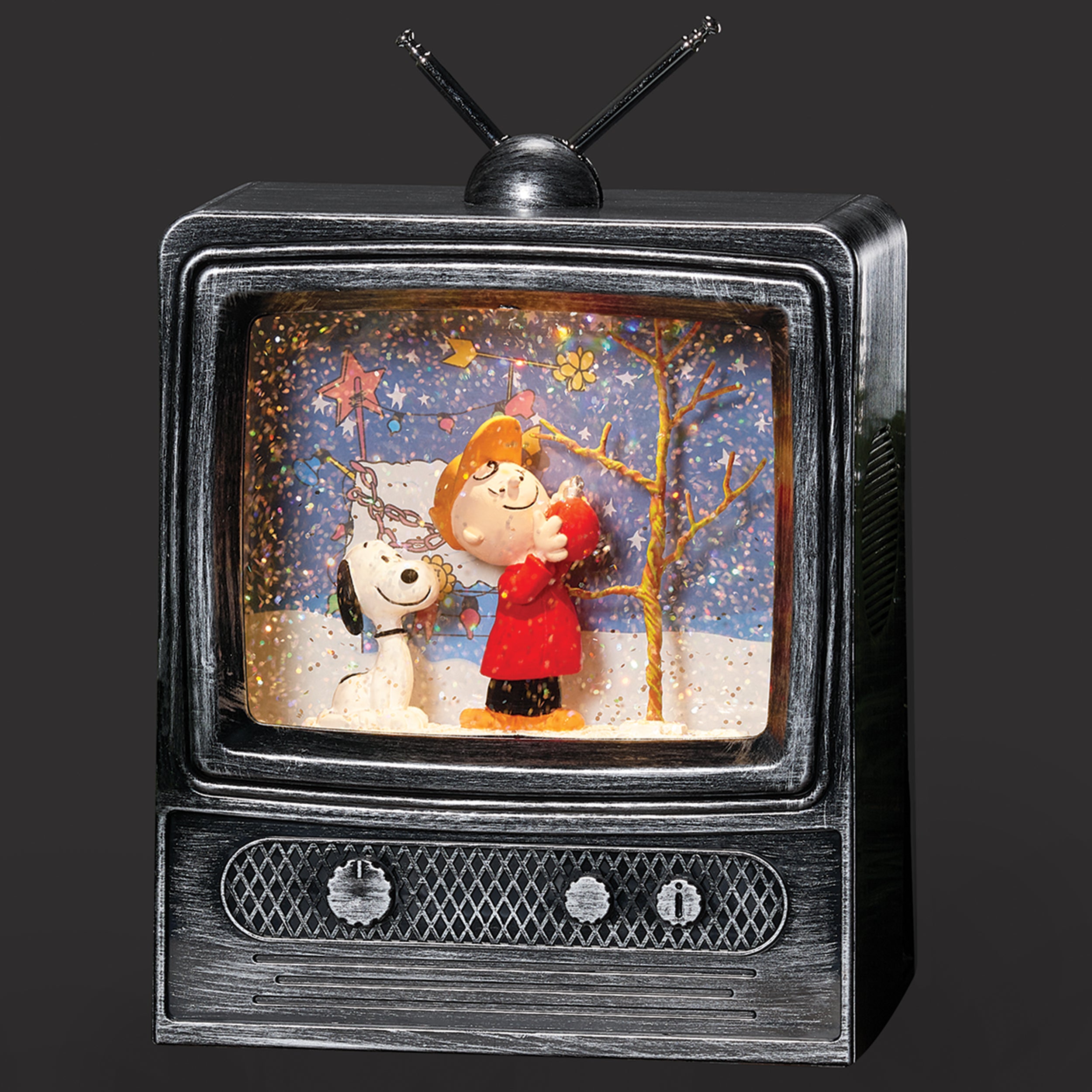 Peanuts Snoopy & Charlie Brown by a Tree Swirl TV - Confetti Lites