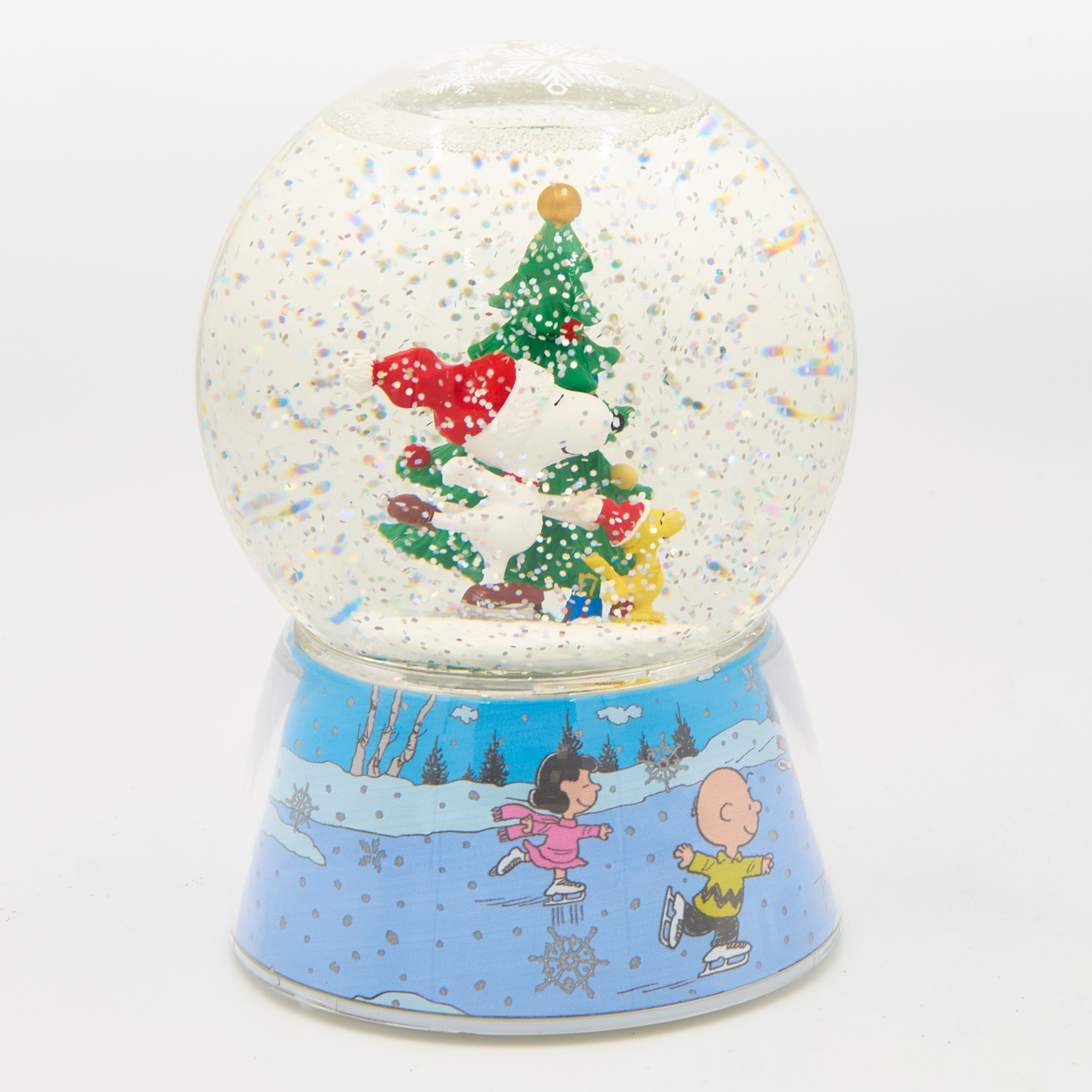 Peanuts Skating Snoopy & Woodstock Swirl Glitterdome - "Skating" Tune