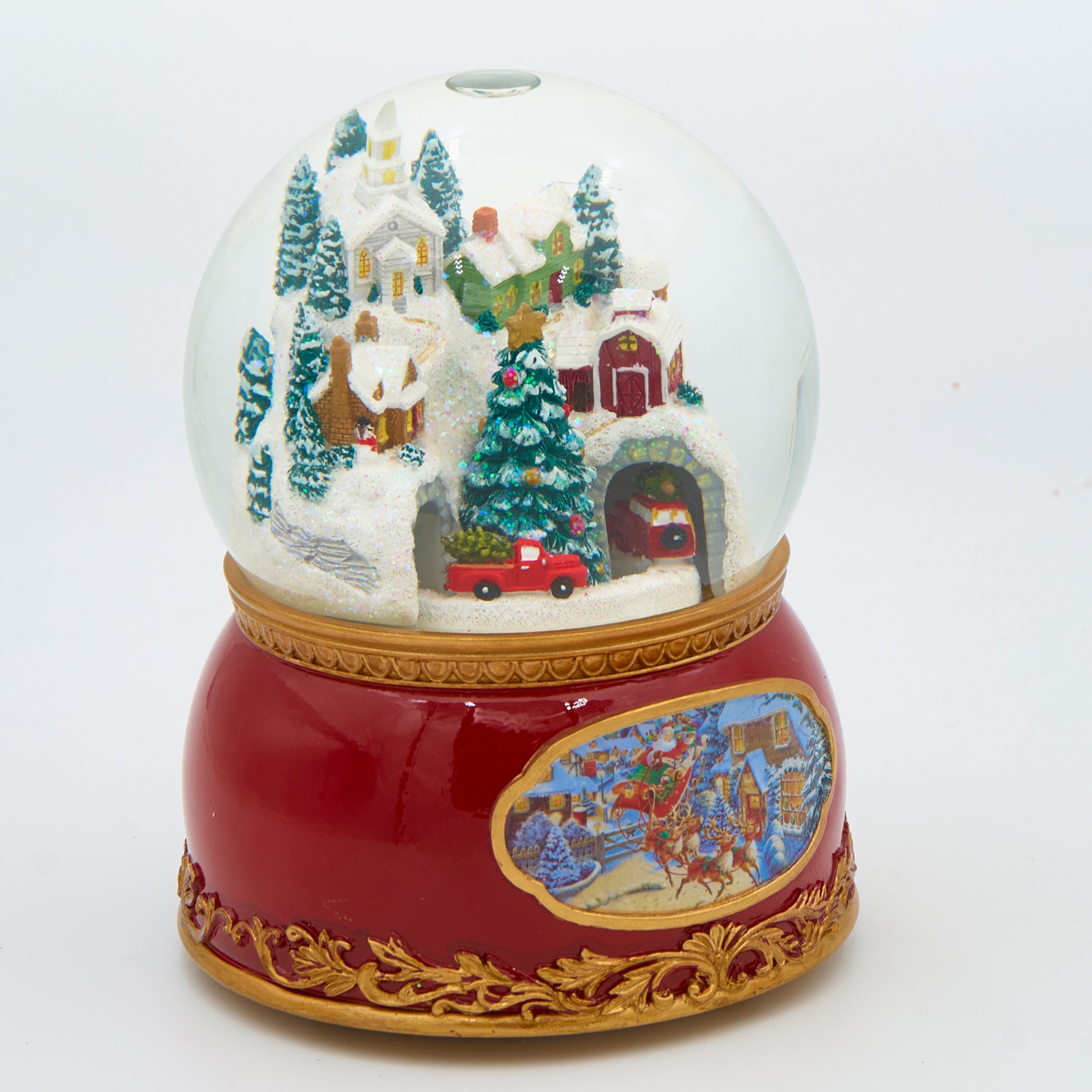 Glitterdome Musical Town with Rotating Cars – "I'll Be Home for Christmas" Tune