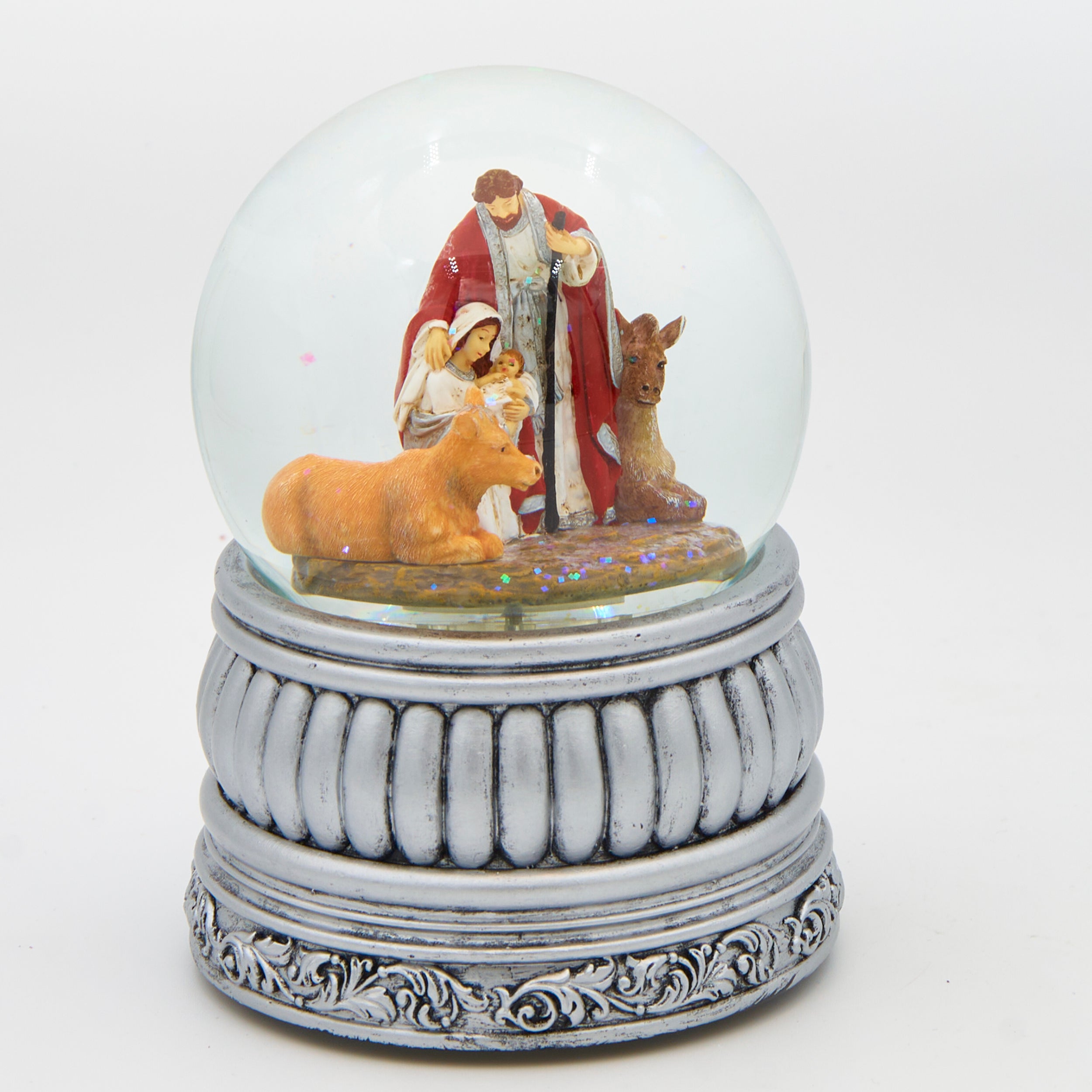 Glitterdome Musical Swirl with Holy Family – "The First Noel" Tune
