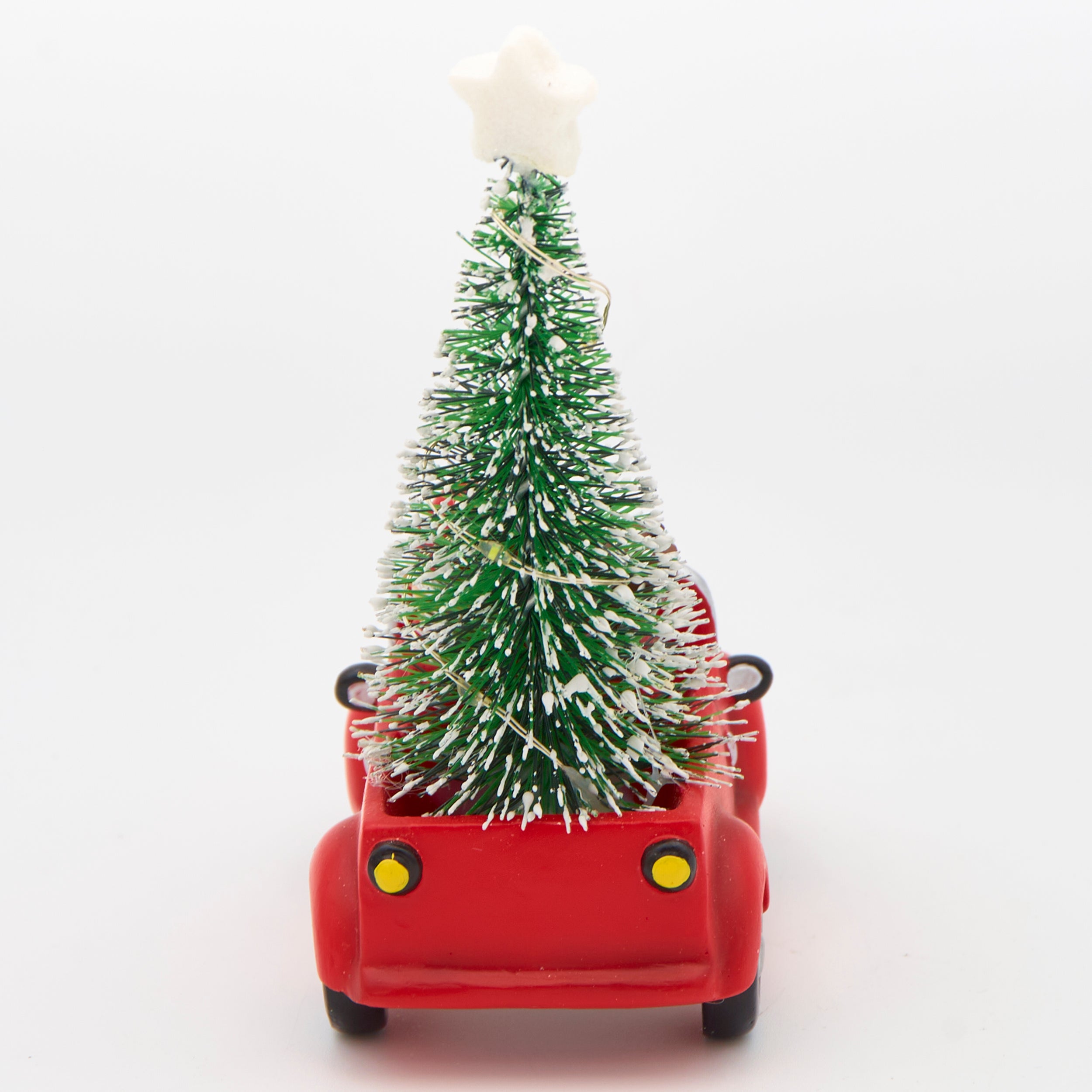Lighted Rudolph in Car with Santa & Tree