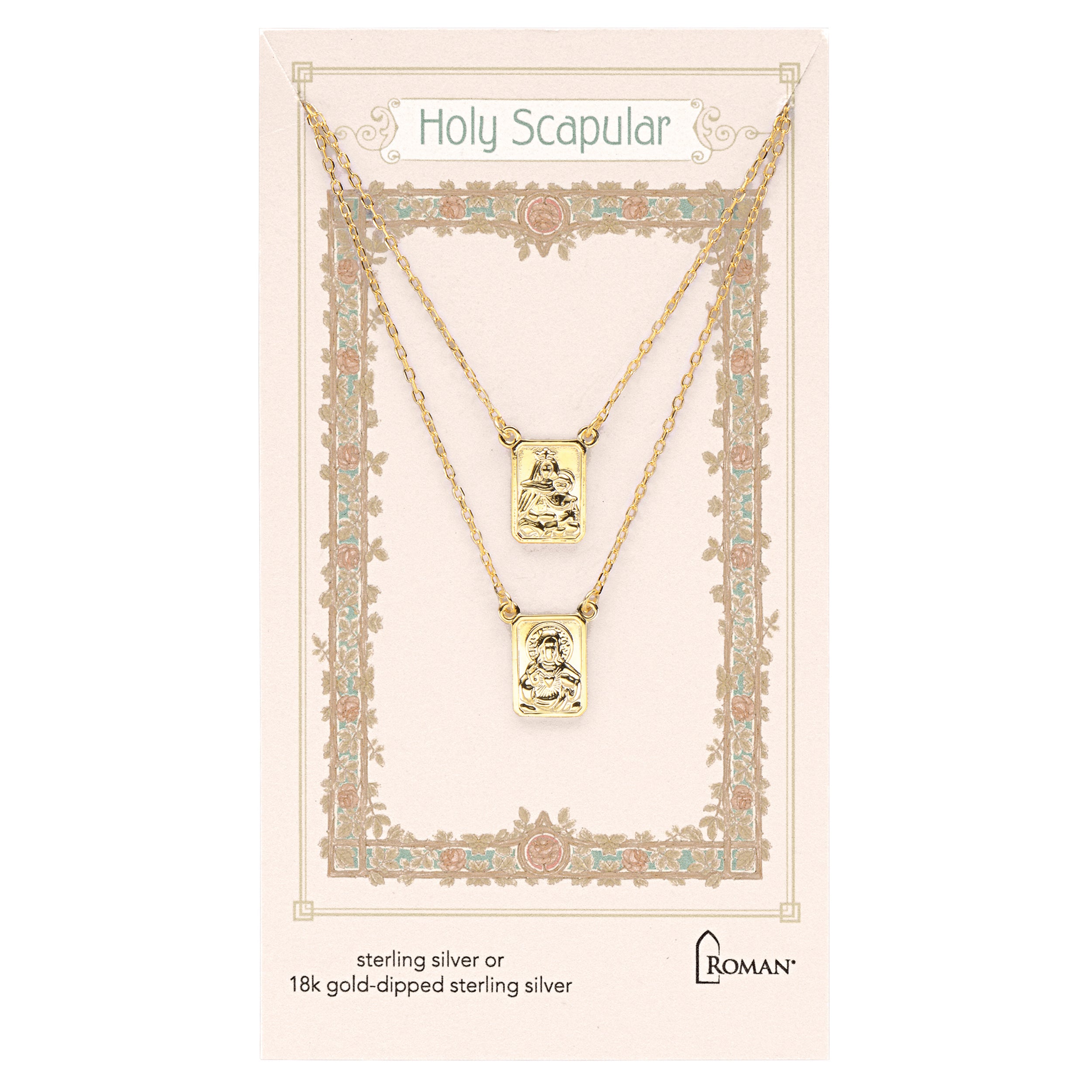 Infinity Scapular Necklace with Solid Metal Pendants