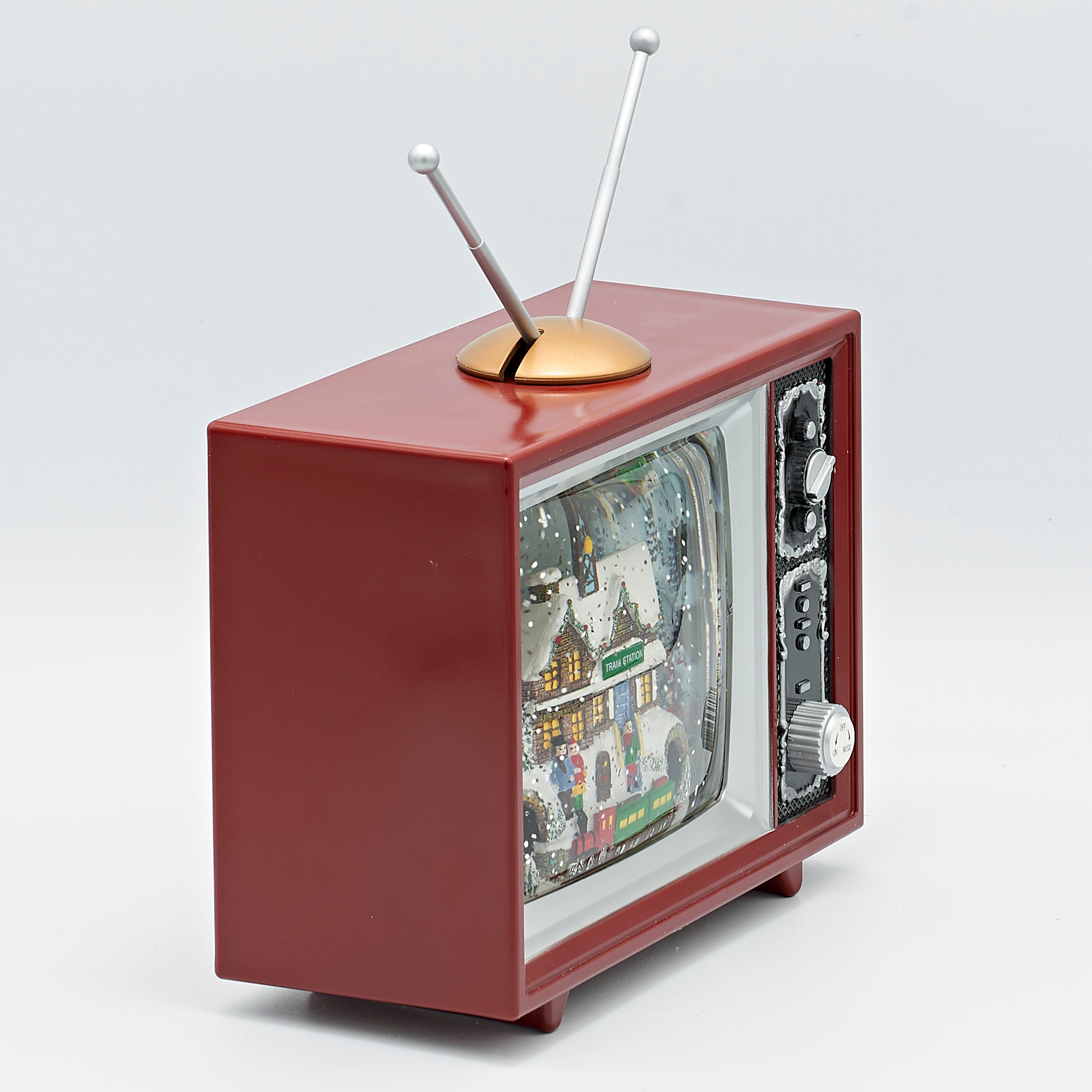 Confetti Lites Lighted Swirl TV with a North Pole Station Rotating Train