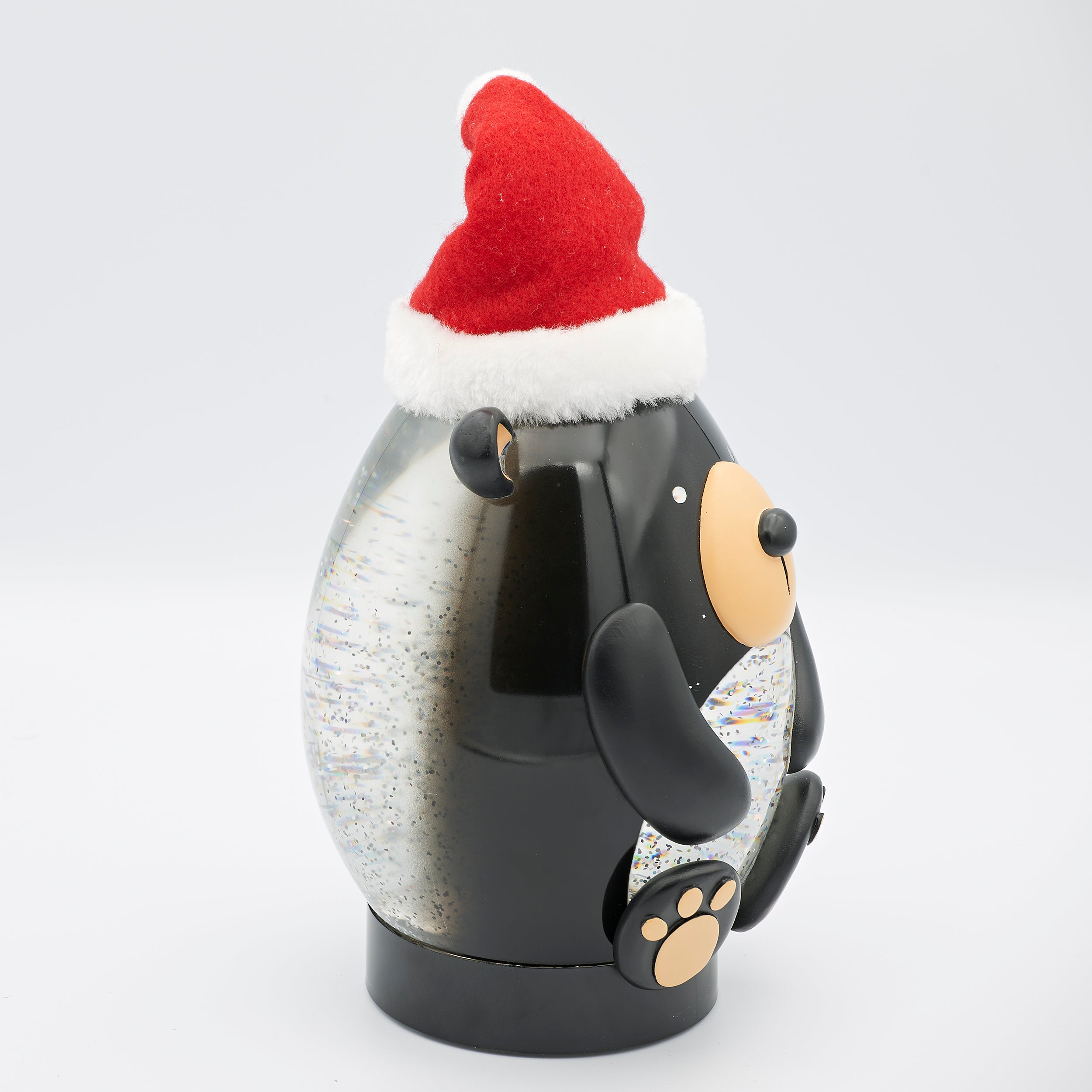 Confetti Lites Lighted Swirl Black Bear with Santa Hat